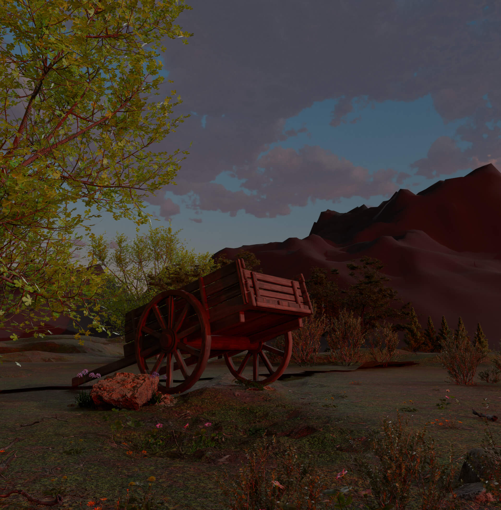 Abandoned Cart 3D Render, Digital Artwork by Ekaterina_3D