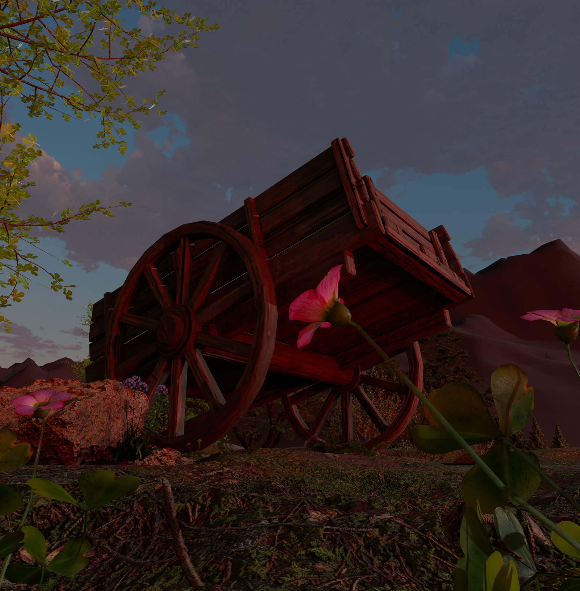Abandoned Cart 3D Render, Digital Artwork by Ekaterina_3D