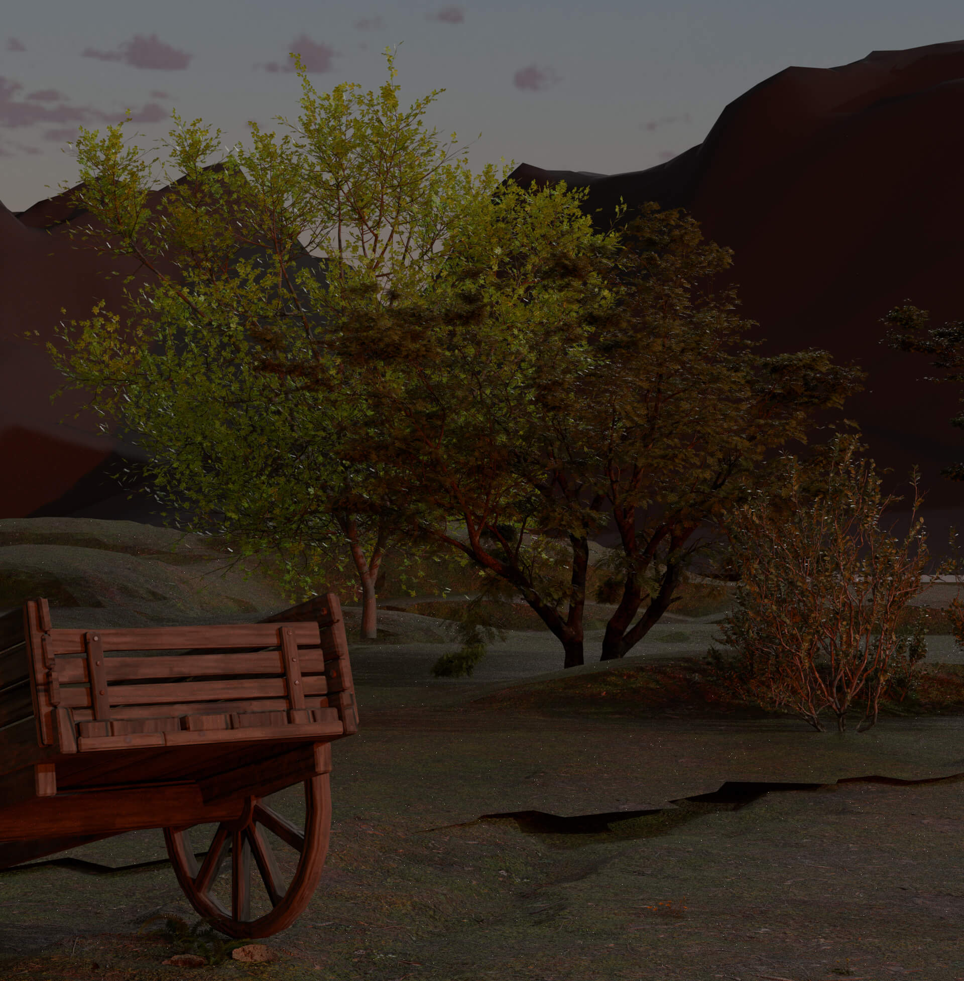 Abandoned Cart 3D Render, Digital Artwork by Ekaterina_3D