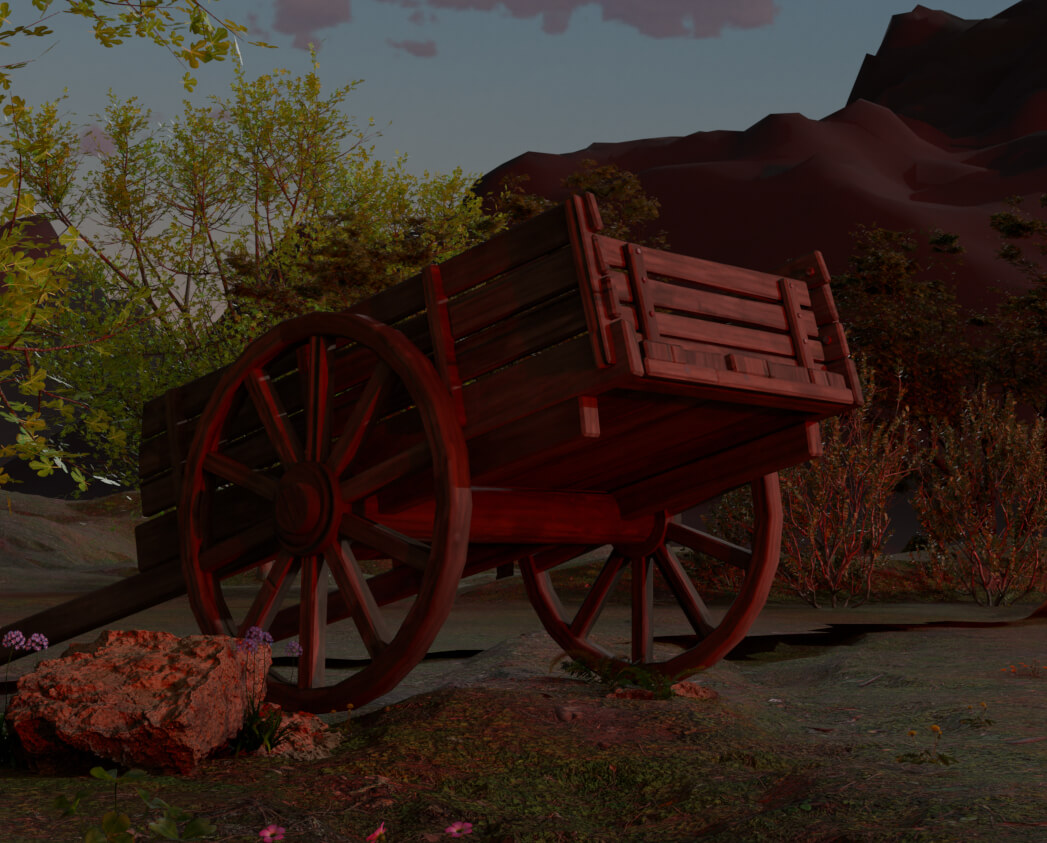 Abandoned Cart 3D Render, Digital Artwork by Ekaterina_3D