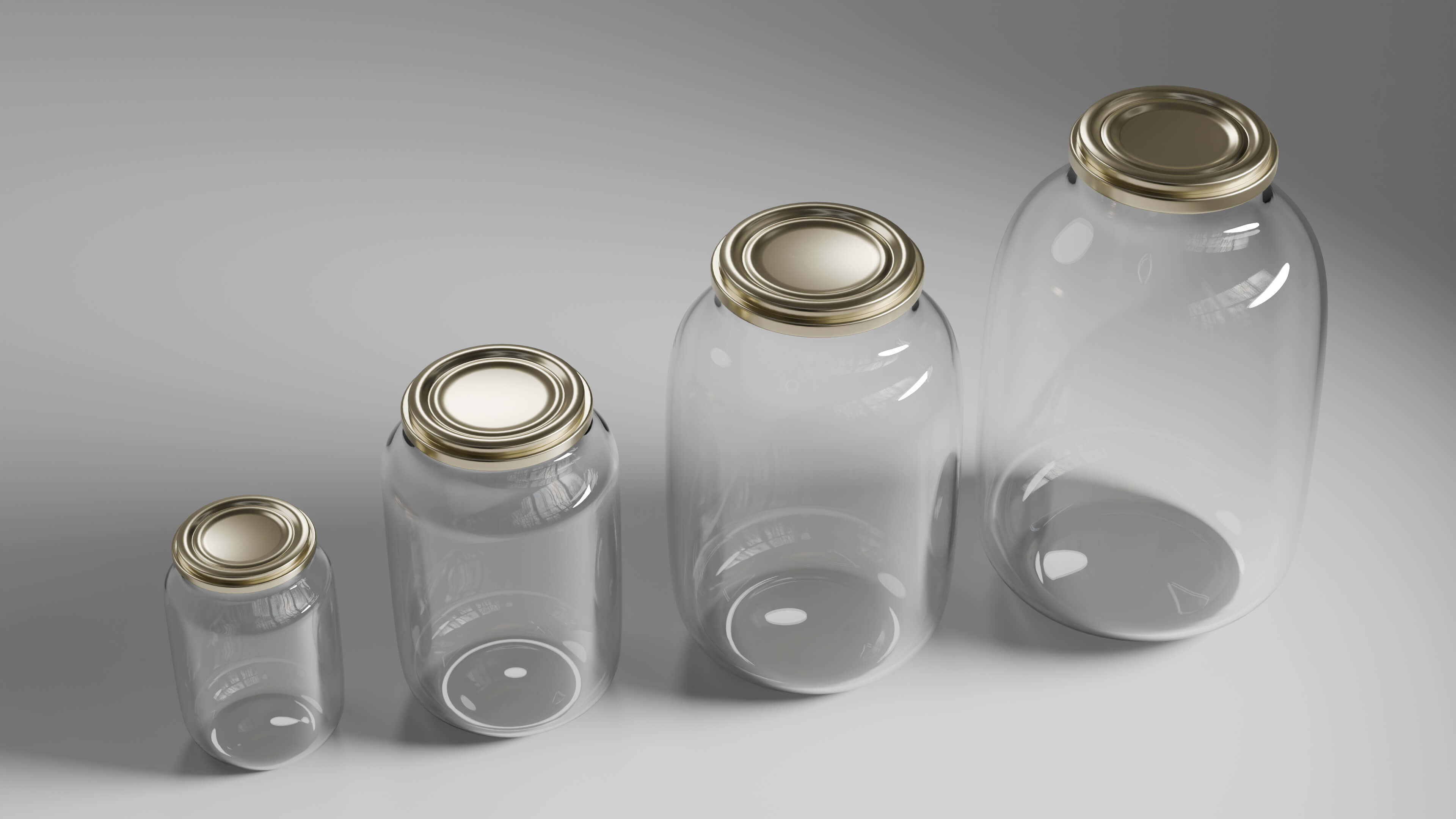 Realistic Glass Jars Collection 3D Model 3D Render, Digital Artwork by Ekaterina_3D