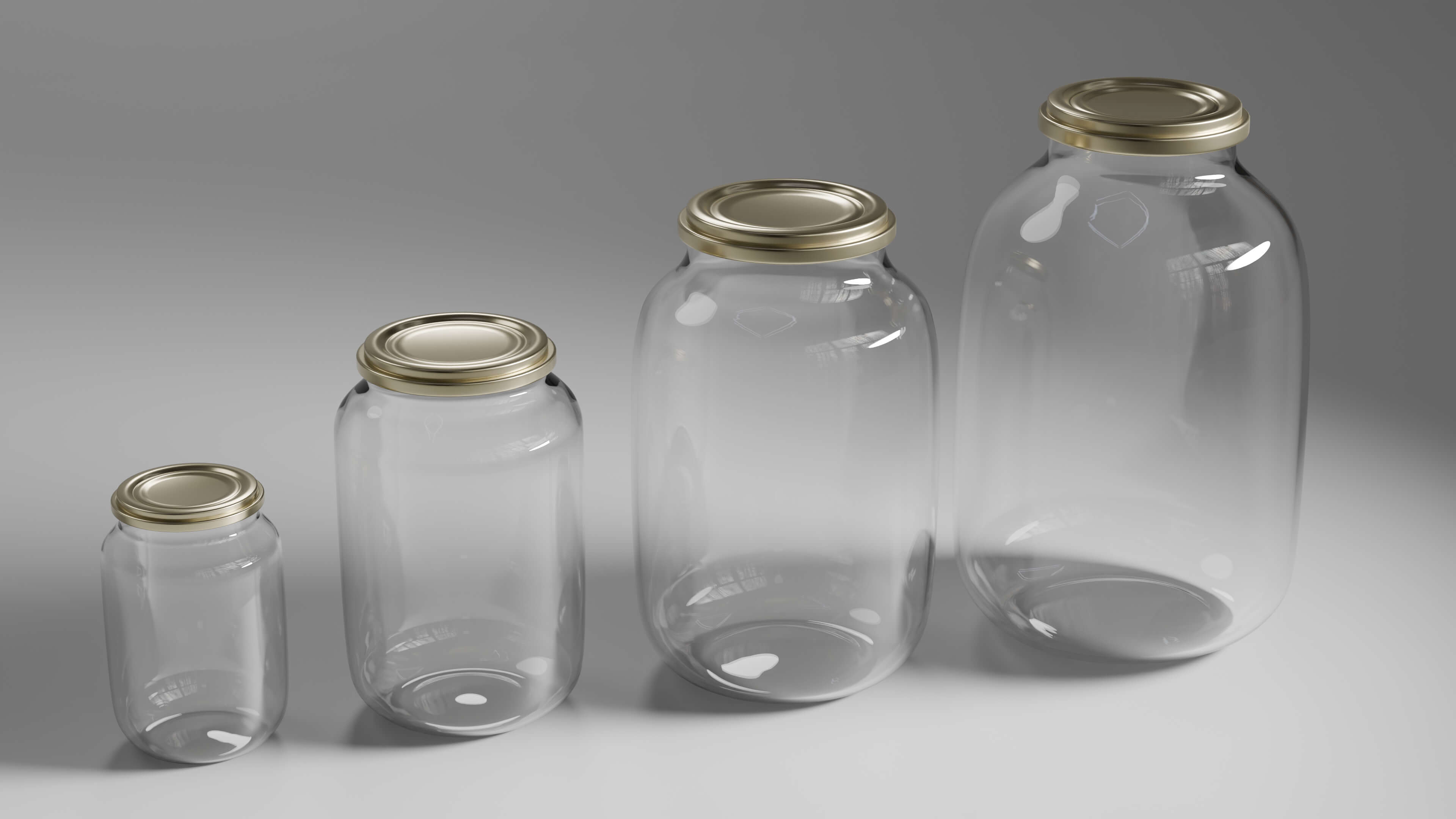Realistic Glass Jars Collection 3D Model 3D Render, Digital Artwork by Ekaterina_3D