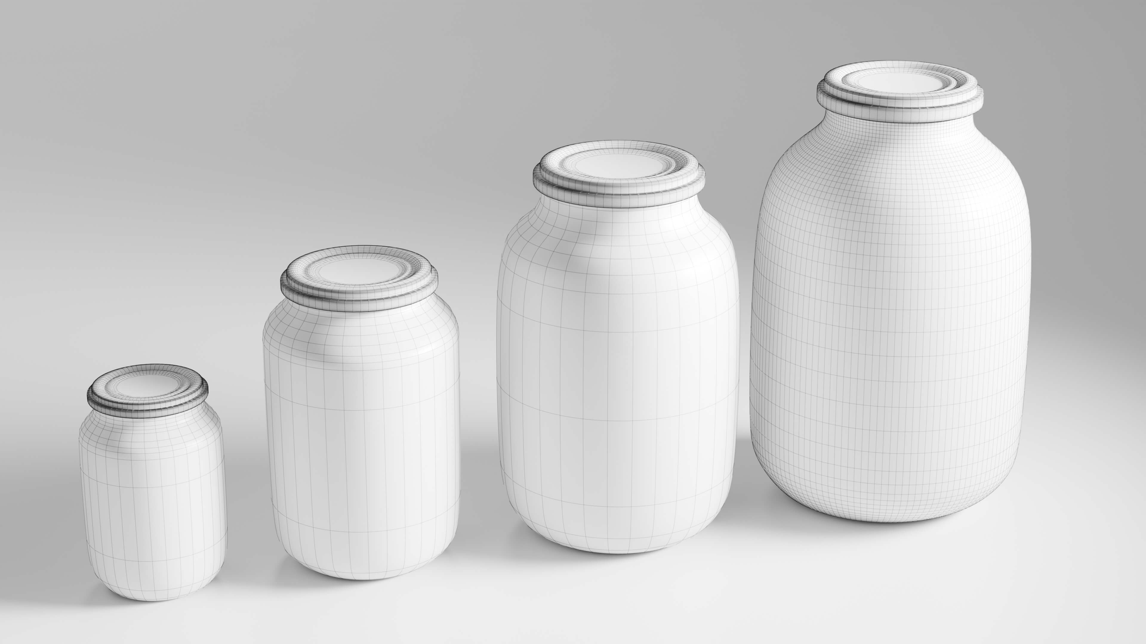 Realistic Glass Jars Collection 3D Model 3D Render, Digital Artwork by Ekaterina_3D