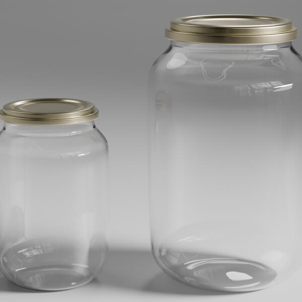 Realistic Glass Jars Collection 3D Model