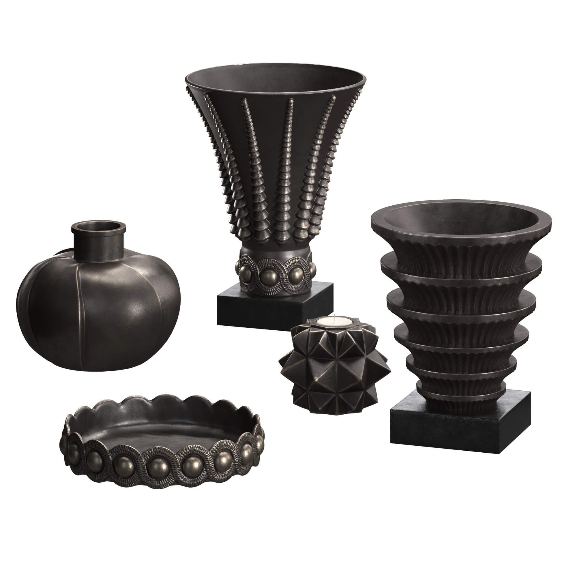 Artdeco Bronze Vases Props Daz Content