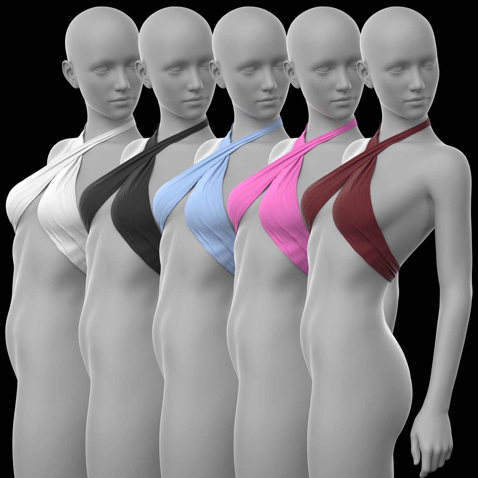 Bandage Top Wide Trousers and Sneakers 2v G8 Female Daz Content