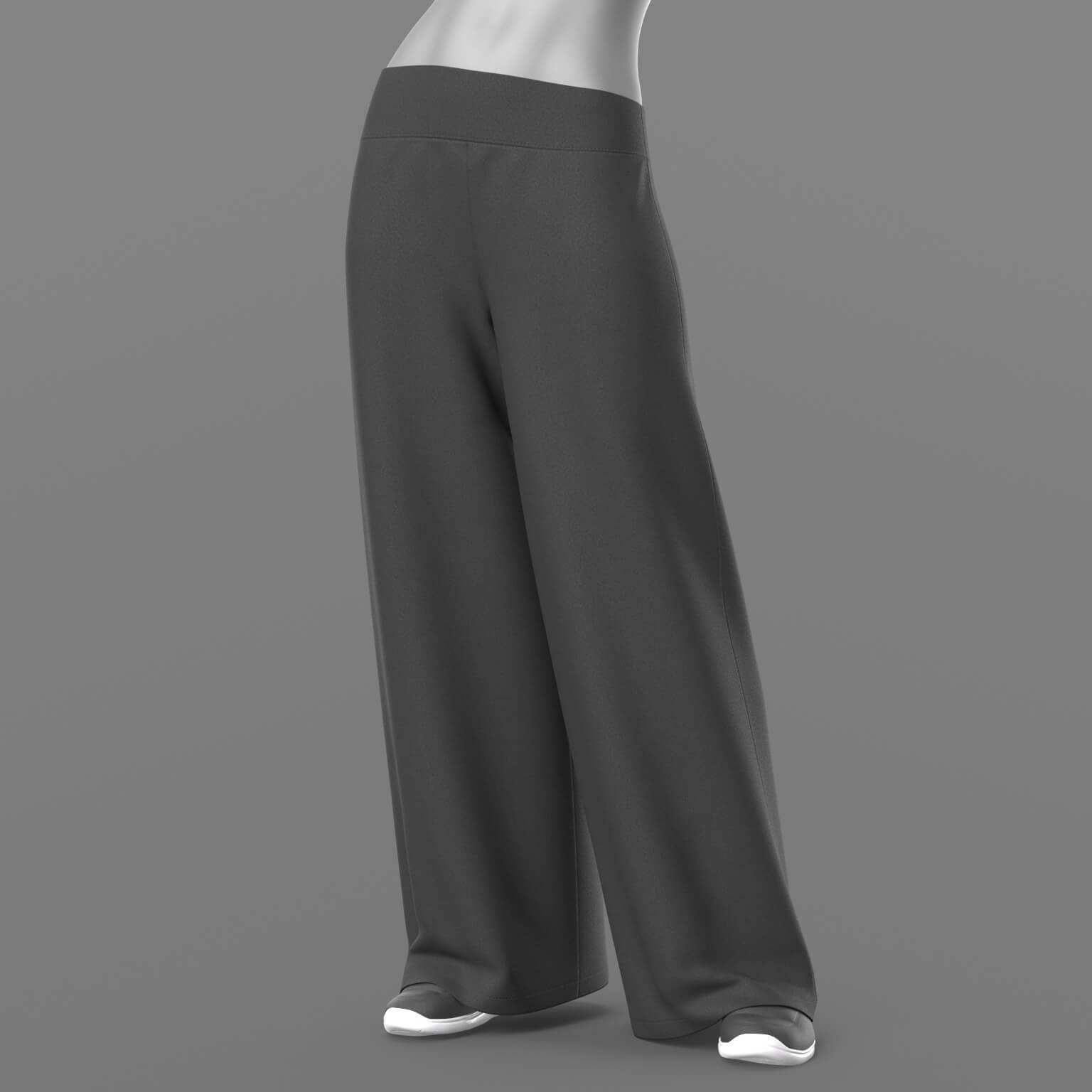 Bandage Top Wide Trousers and Sneakers 2v G8 Female Daz Content