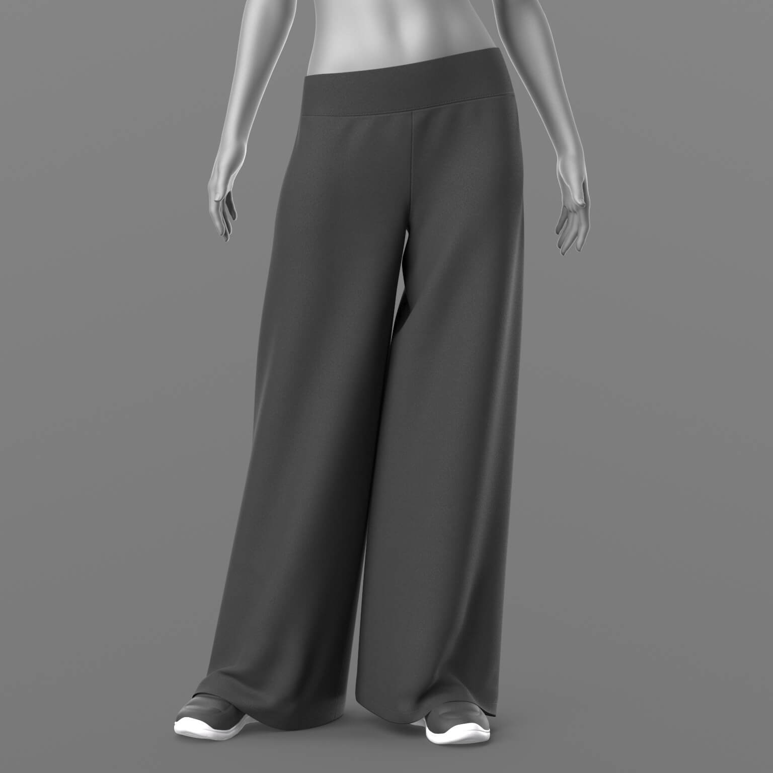 Bandage Top Wide Trousers and Sneakers 2v G8 Female Daz Content