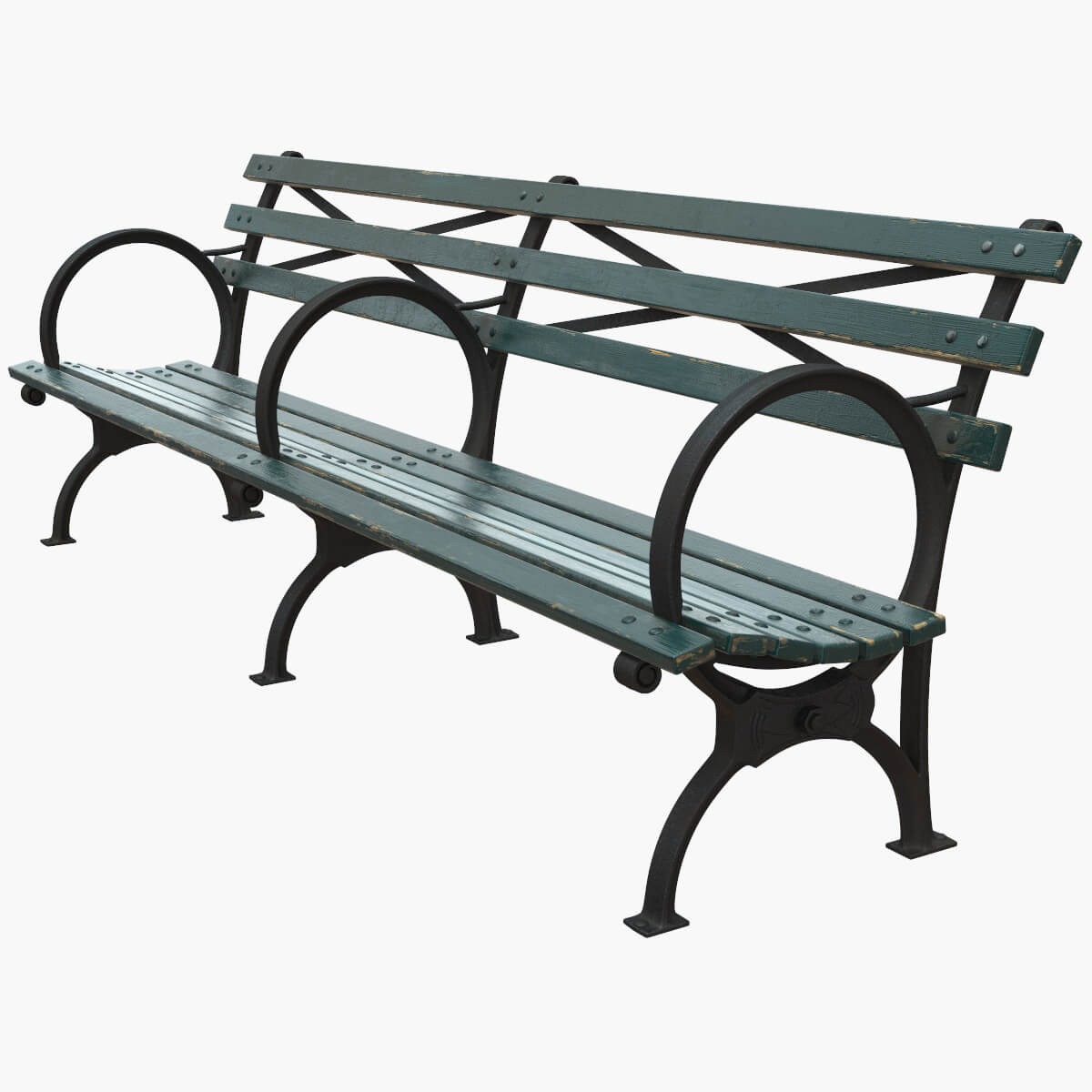 Bench Long Green Props Daz Content