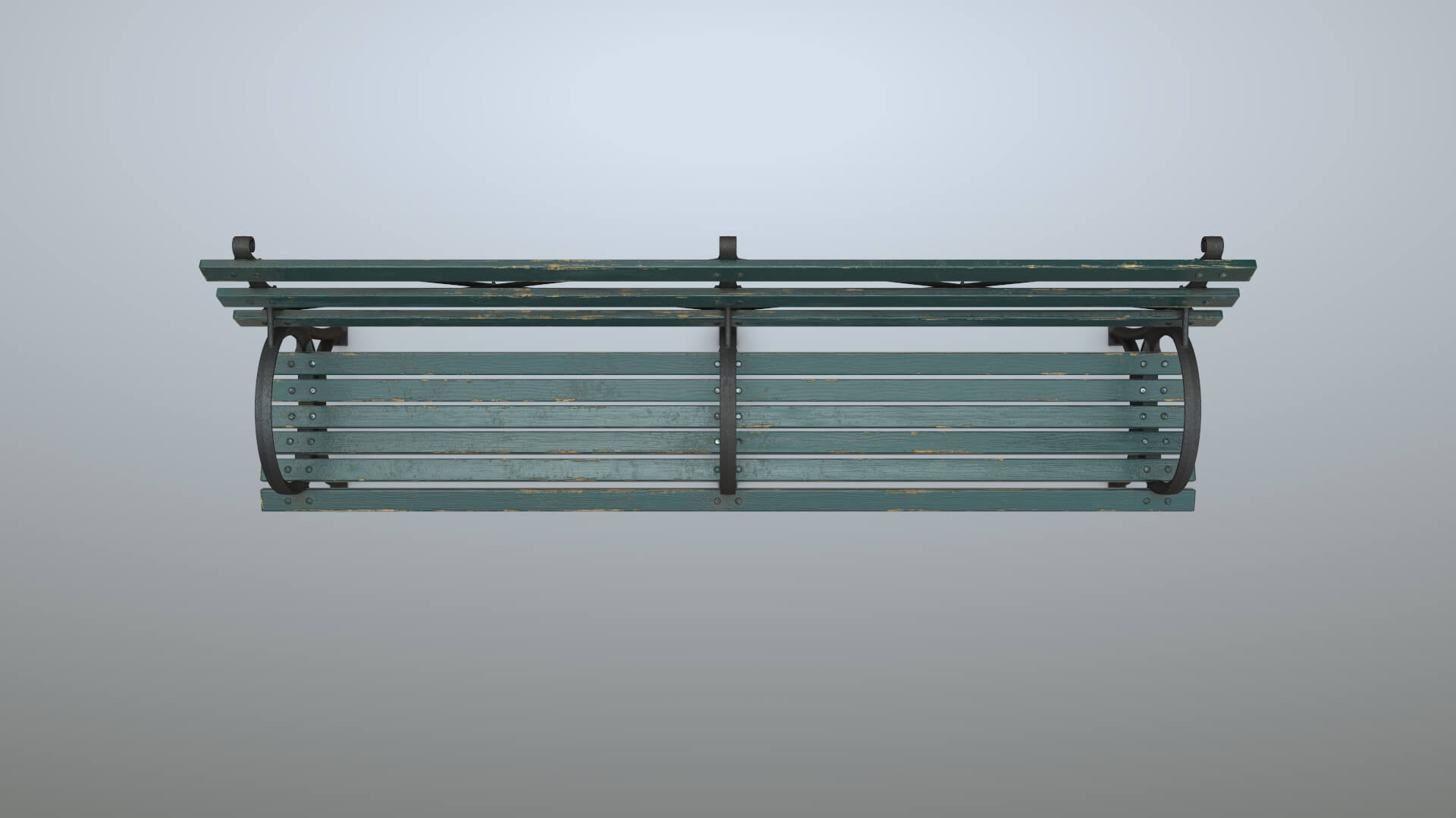Bench Long Green Props Daz Content
