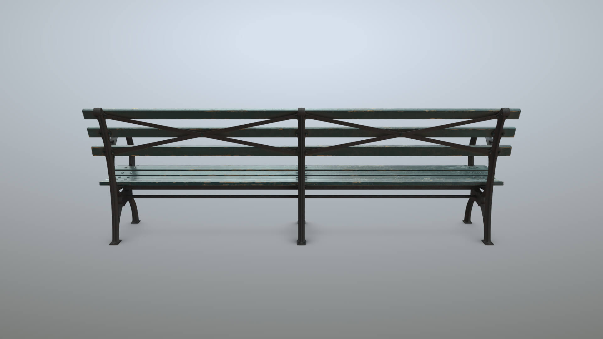 Bench Long Green Props Daz Content