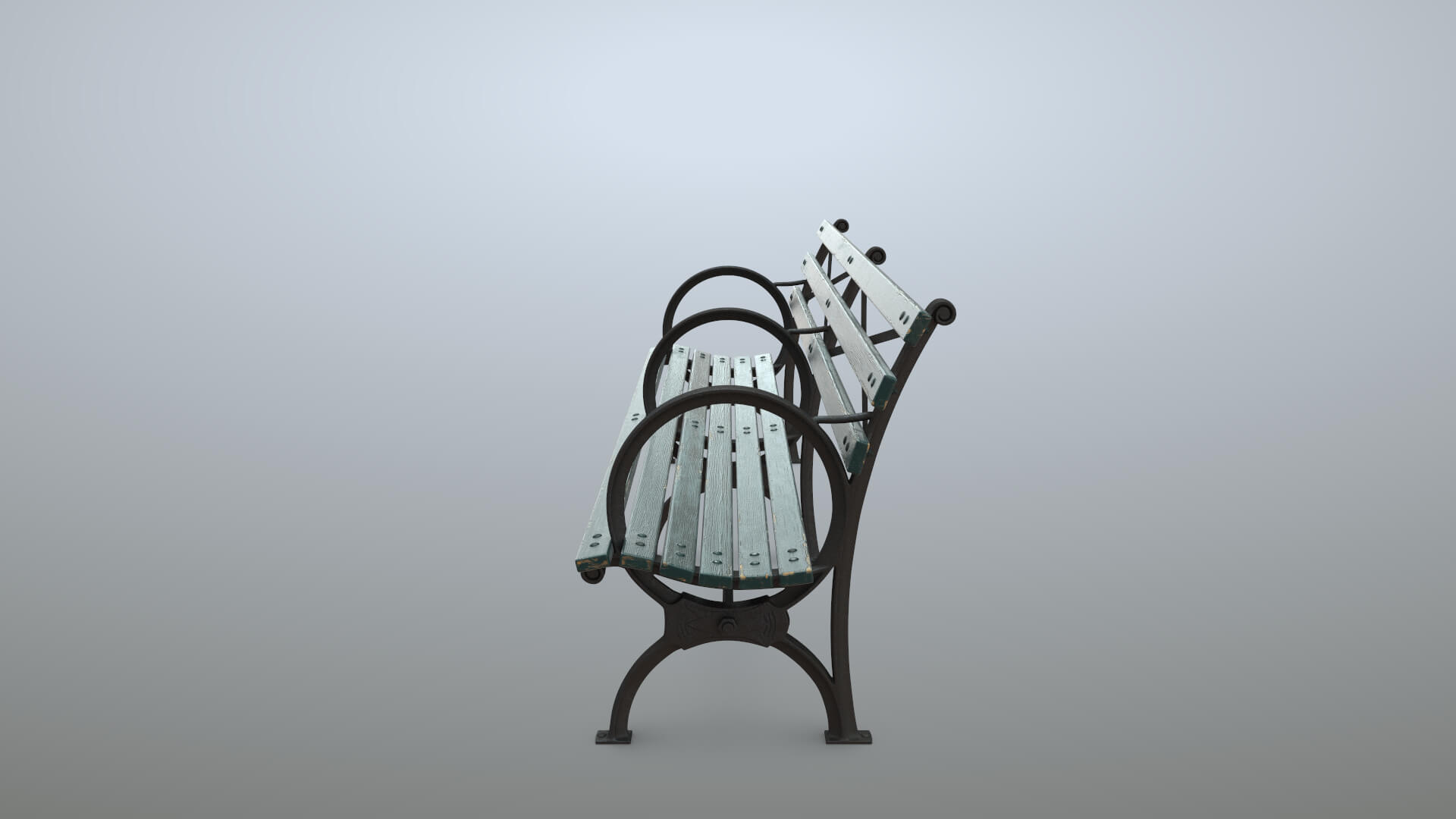 Bench Long Green Props Daz Content