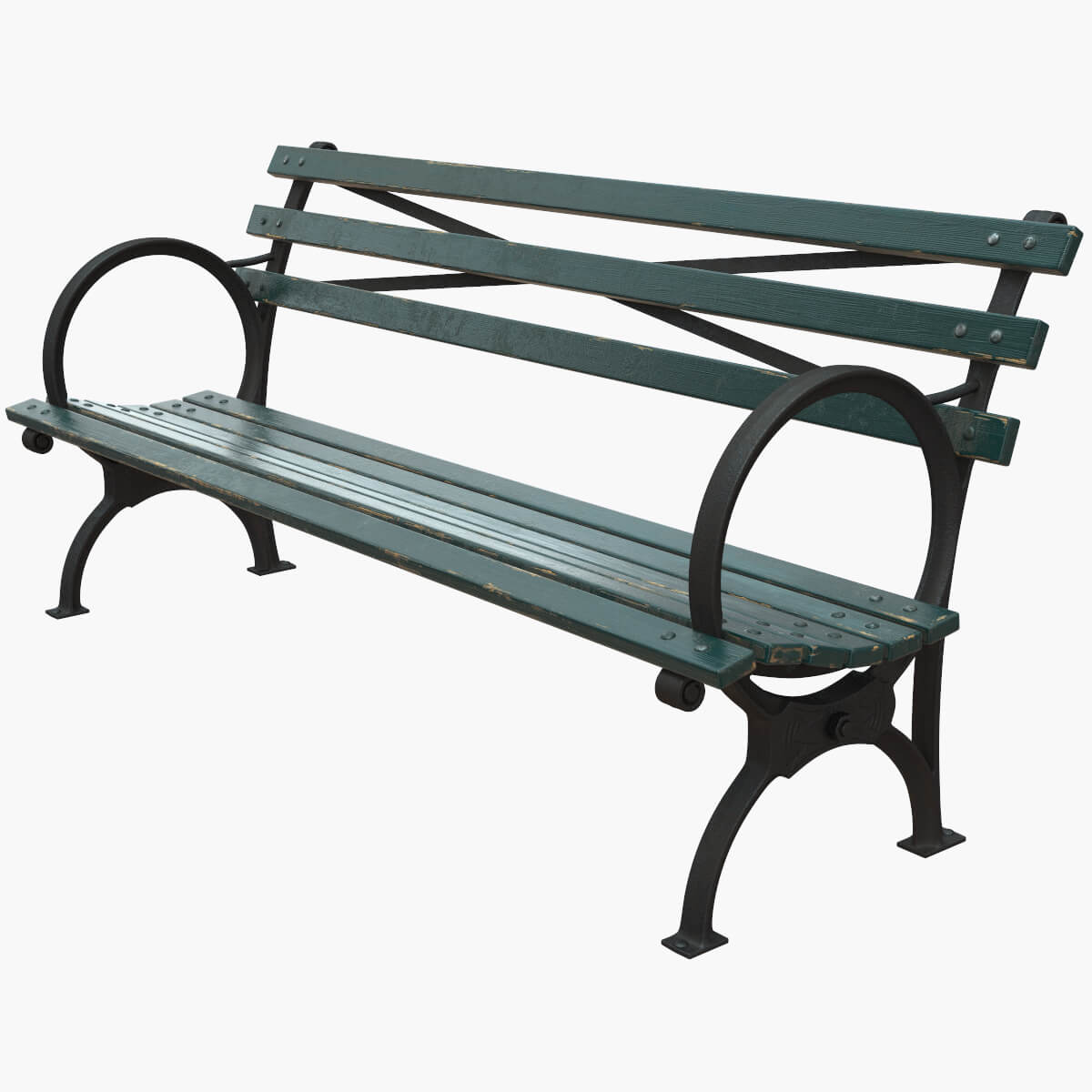 Bench Middle Green Props Daz Content