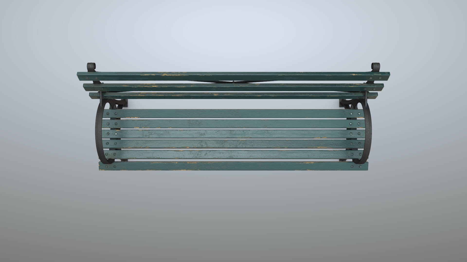 Bench Middle Green Props Daz Content