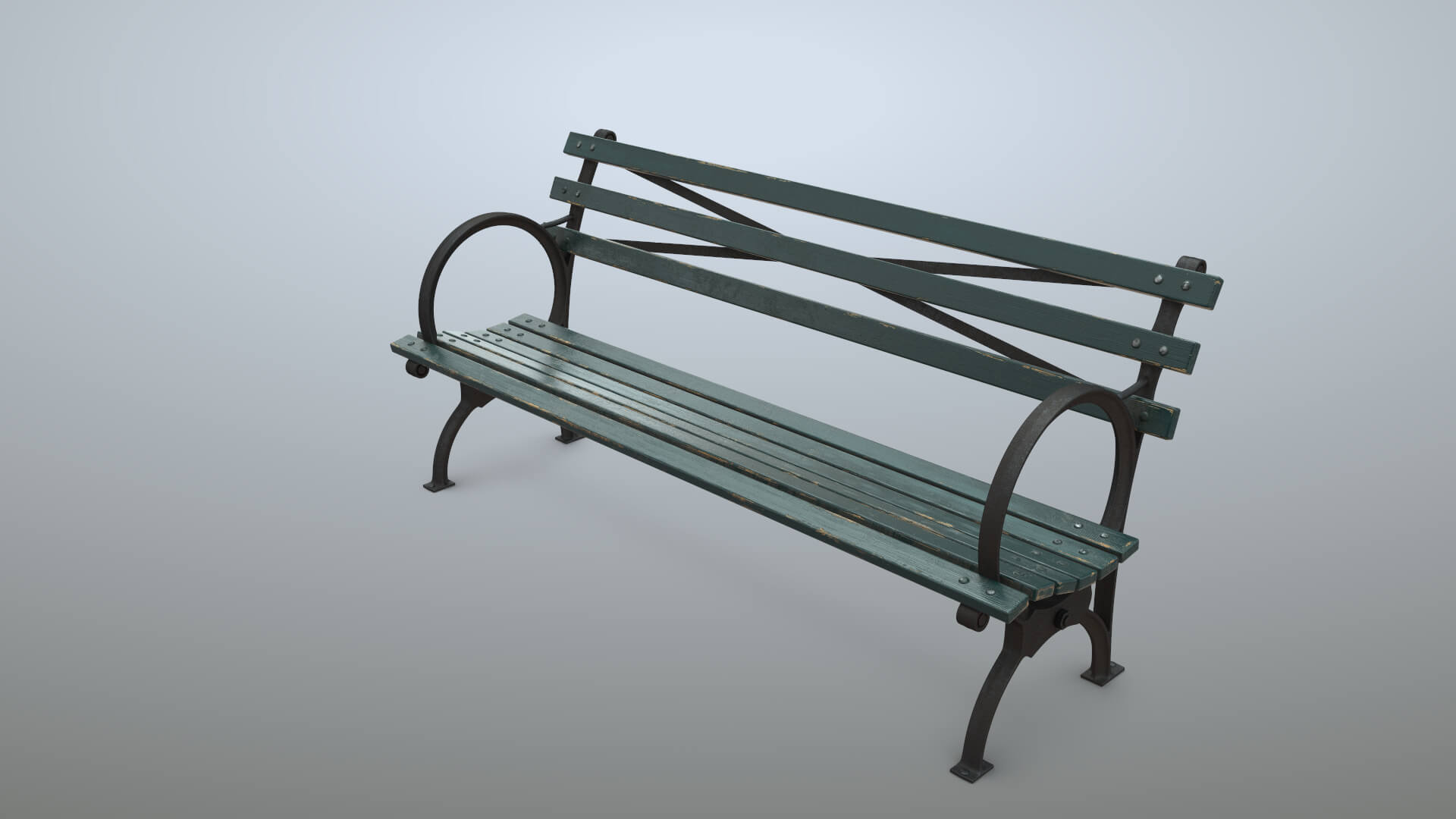 Bench Middle Green Props Daz Content