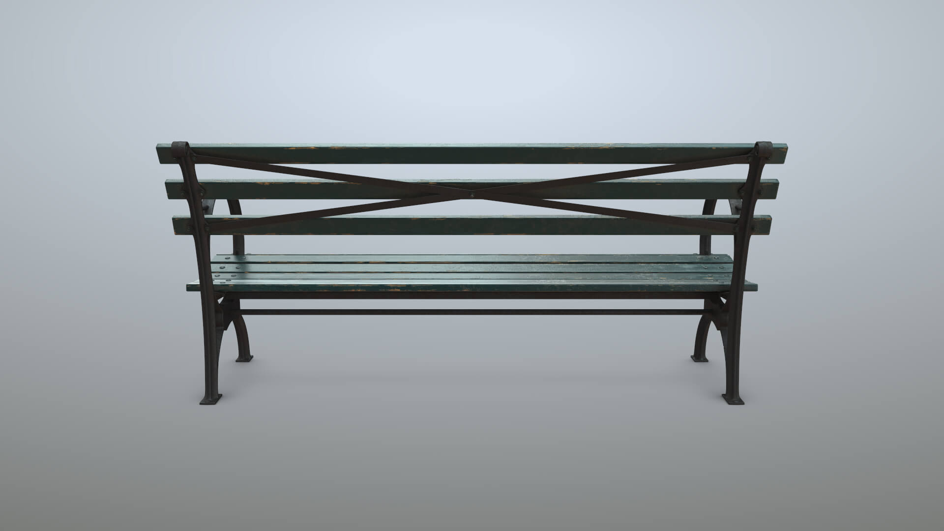 Bench Middle Green Props Daz Content