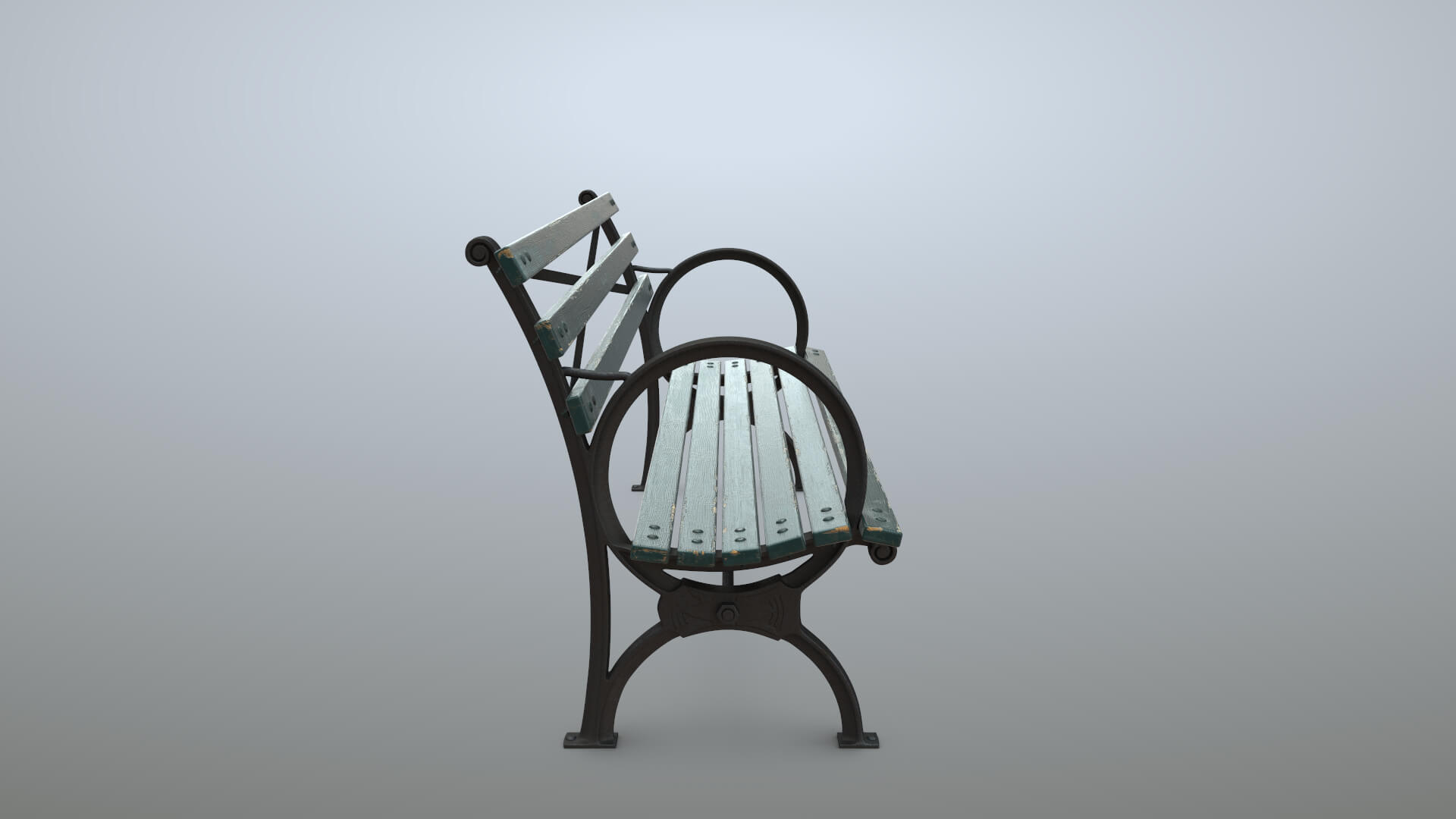 Bench Middle Green Props Daz Content