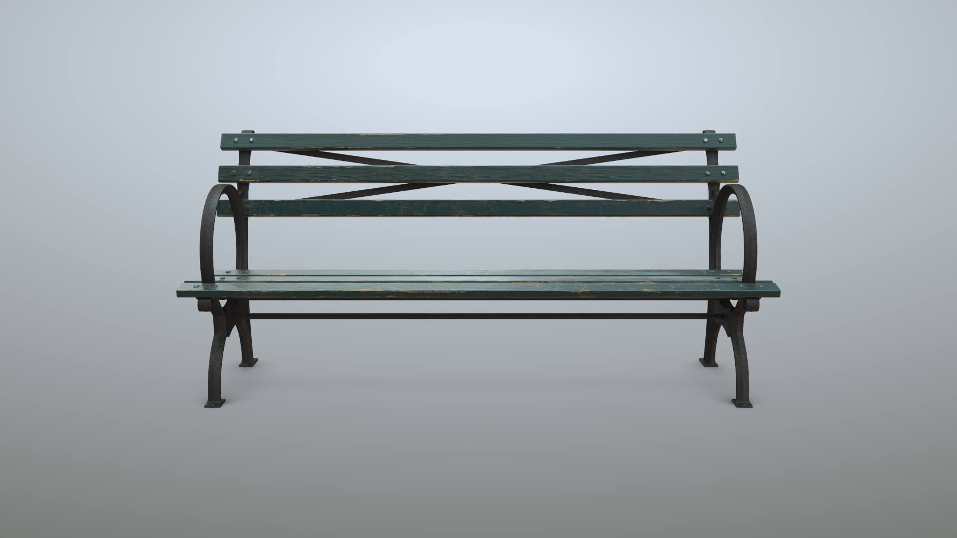 Bench Middle Green Props Daz Content