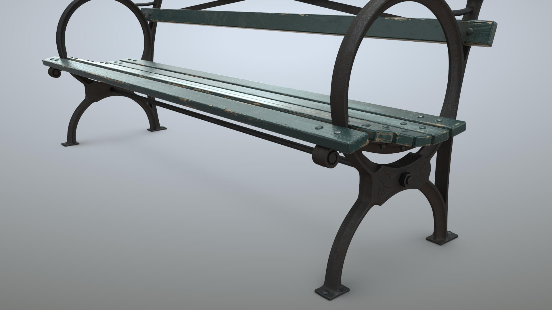 Bench Middle Green Props Daz Content