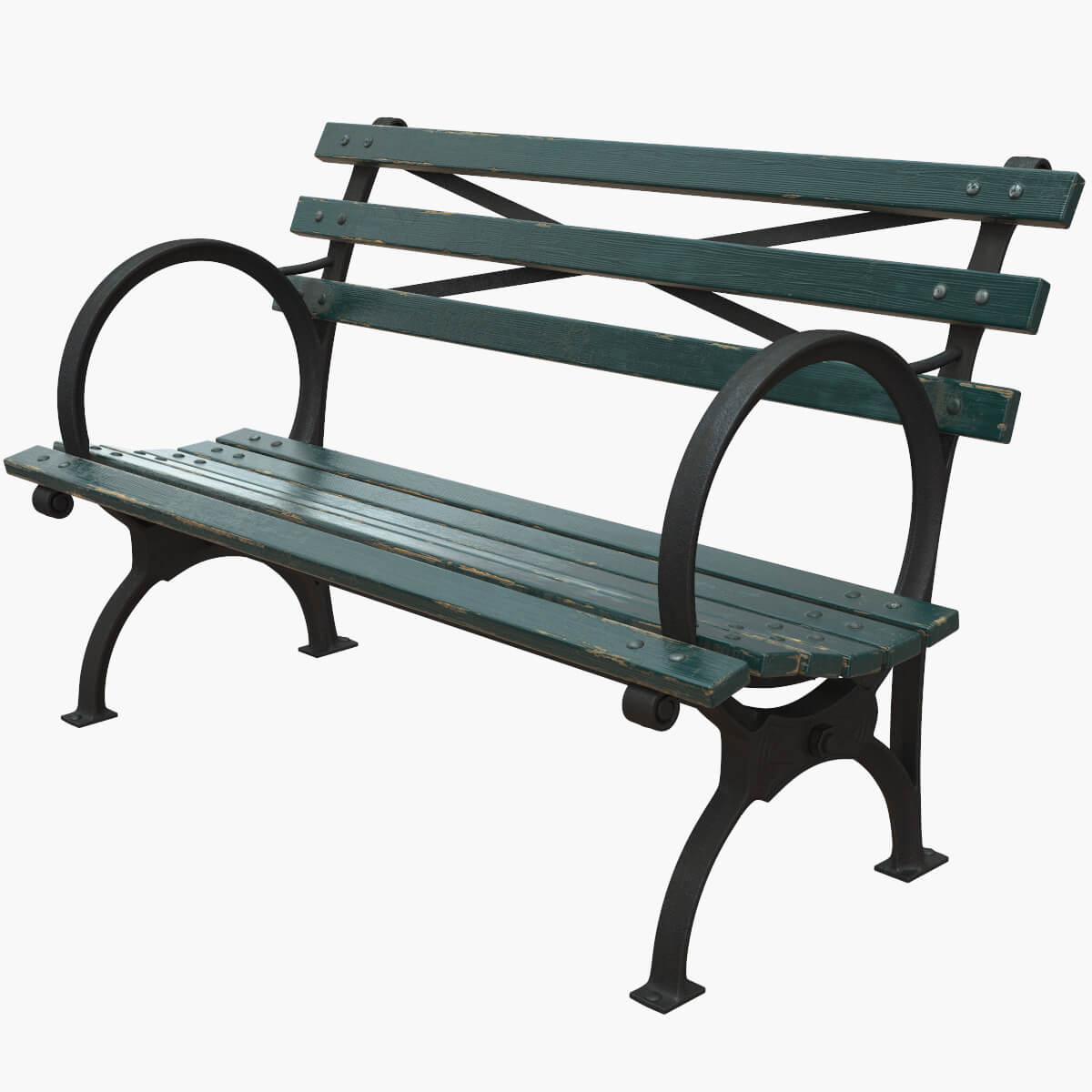 Bench Short Green Props Daz Content