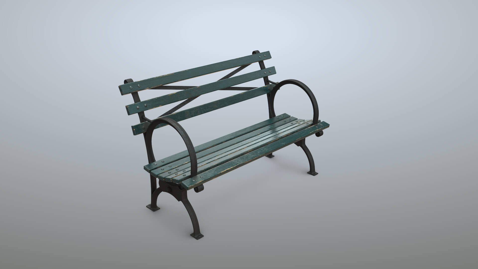Bench Short Green Props Daz Content