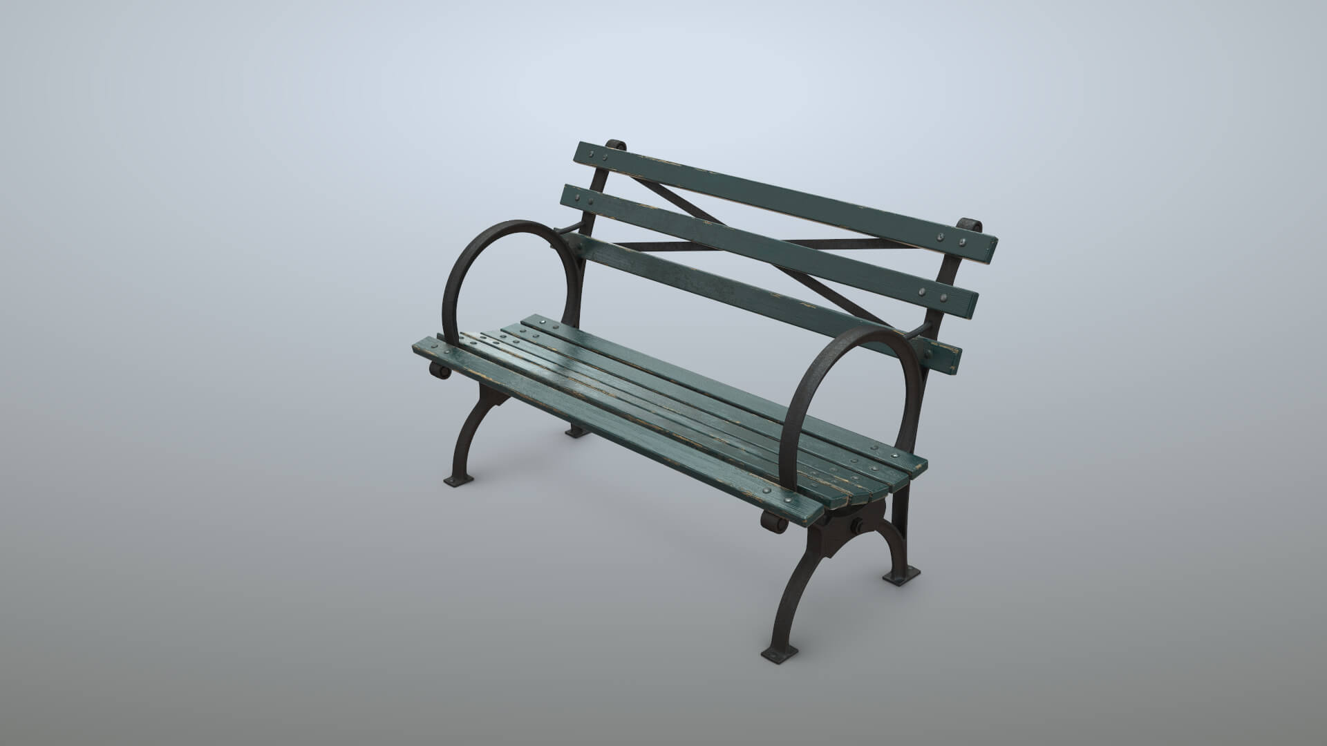 Bench Short Green Props Daz Content