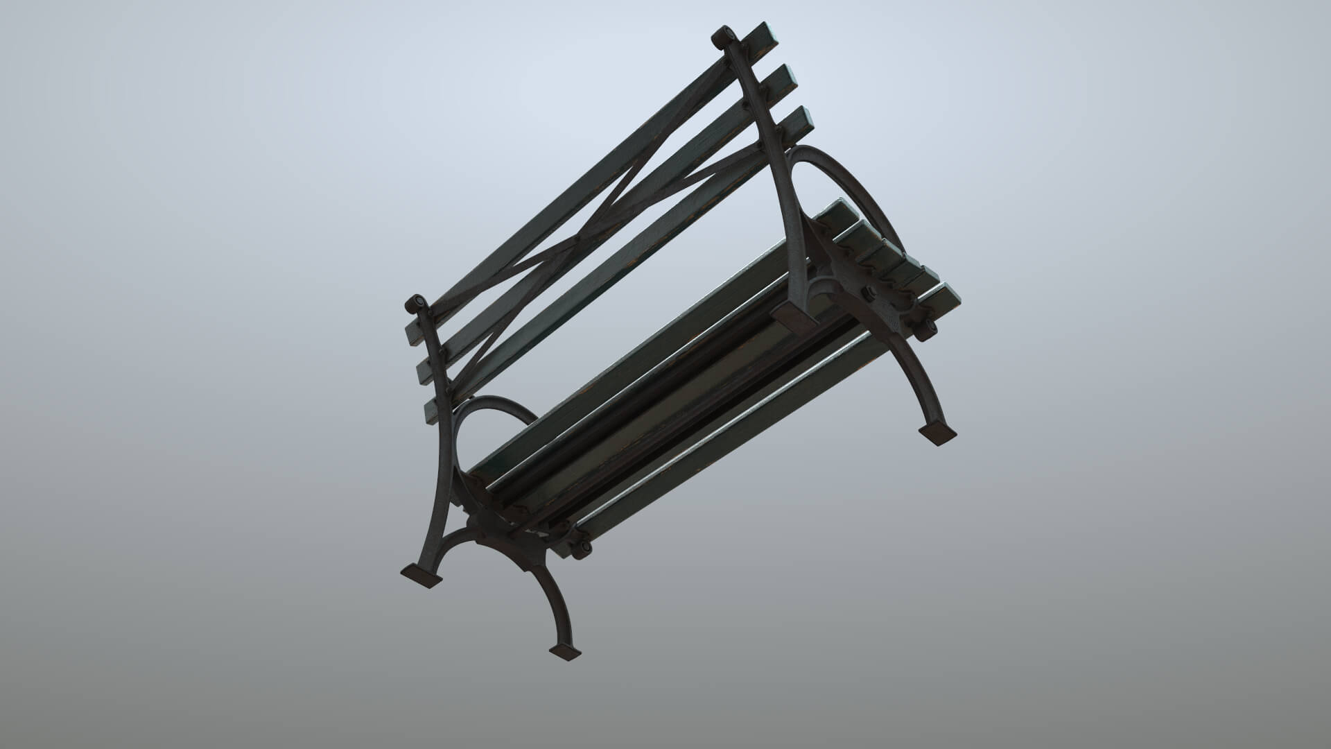 Bench Short Green Props Daz Content