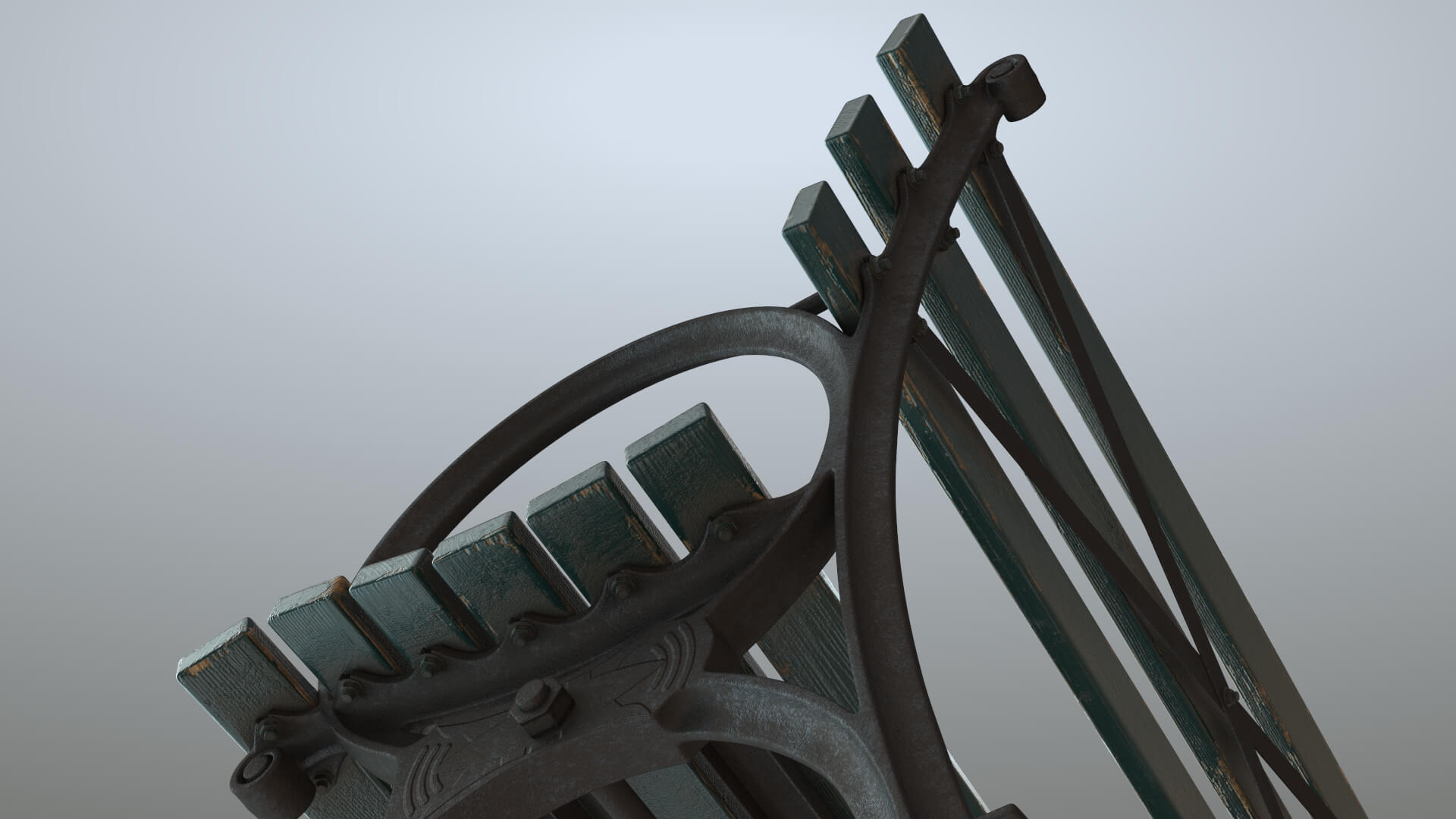 Bench Short Green Props Daz Content