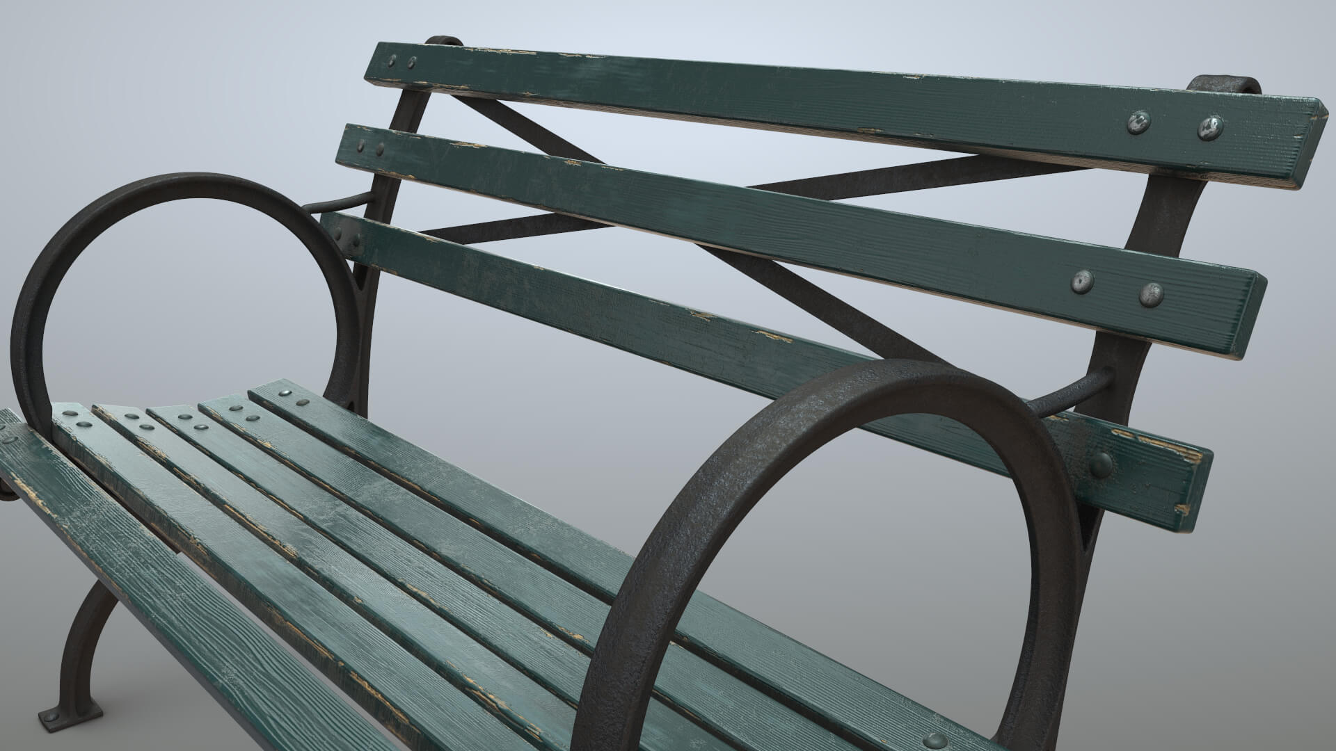 Bench Short Green Props Daz Content