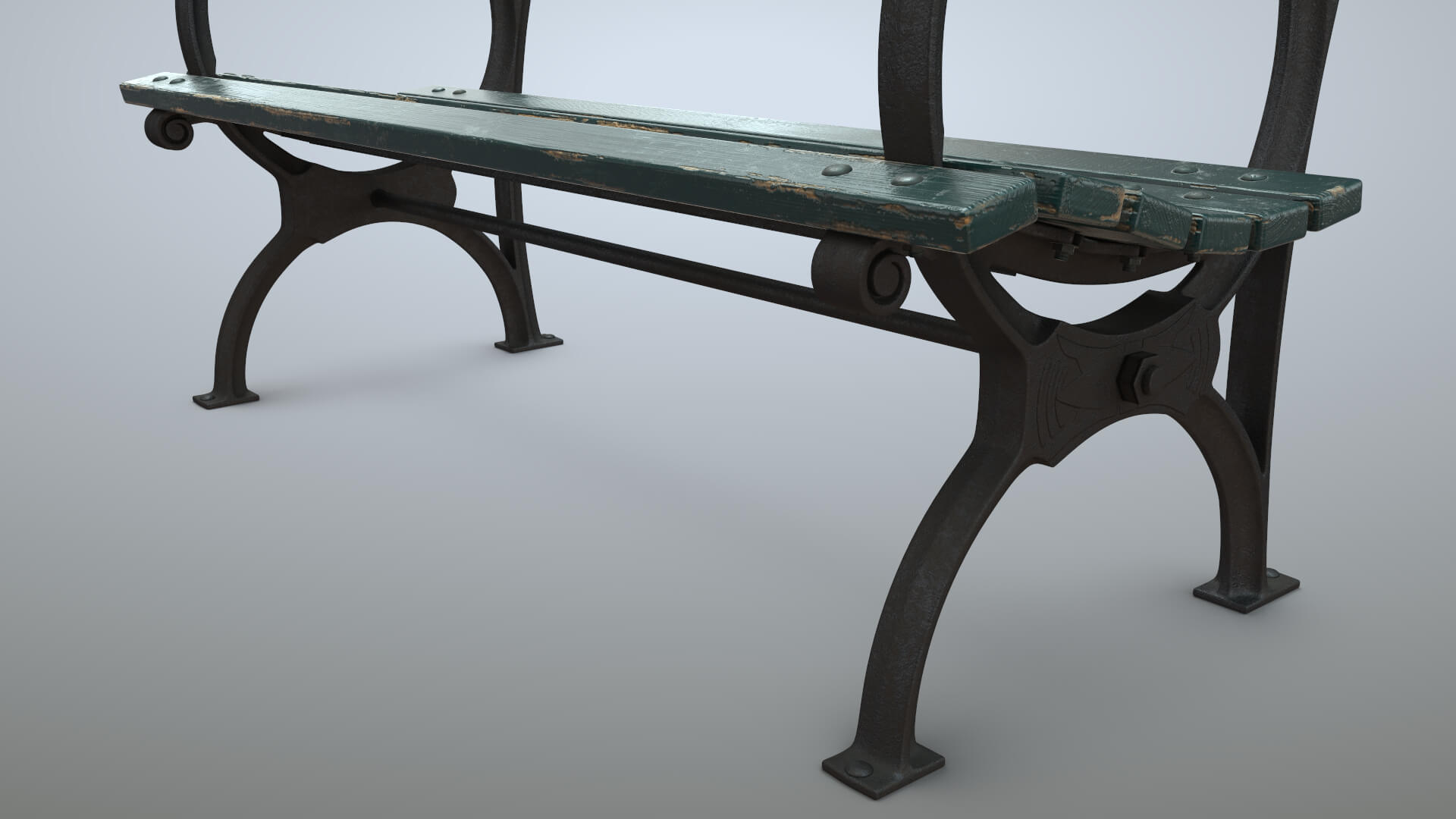 Bench Short Green Props Daz Content
