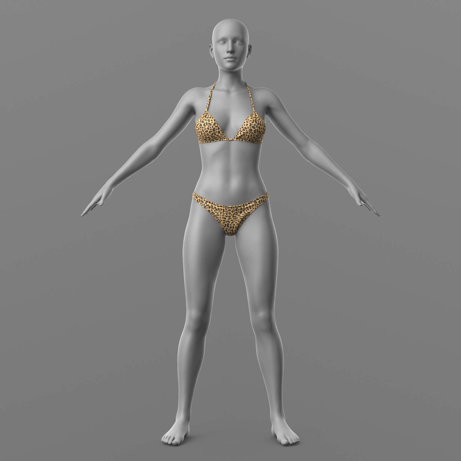 Bikini Swimsuit 3V 3D Model 3D Model