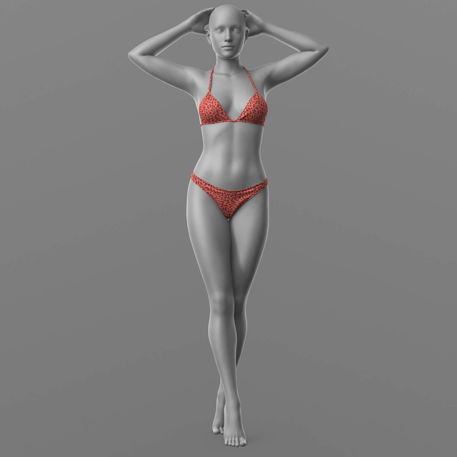 Bikini Swimsuit 3V 3D Model 3D Model