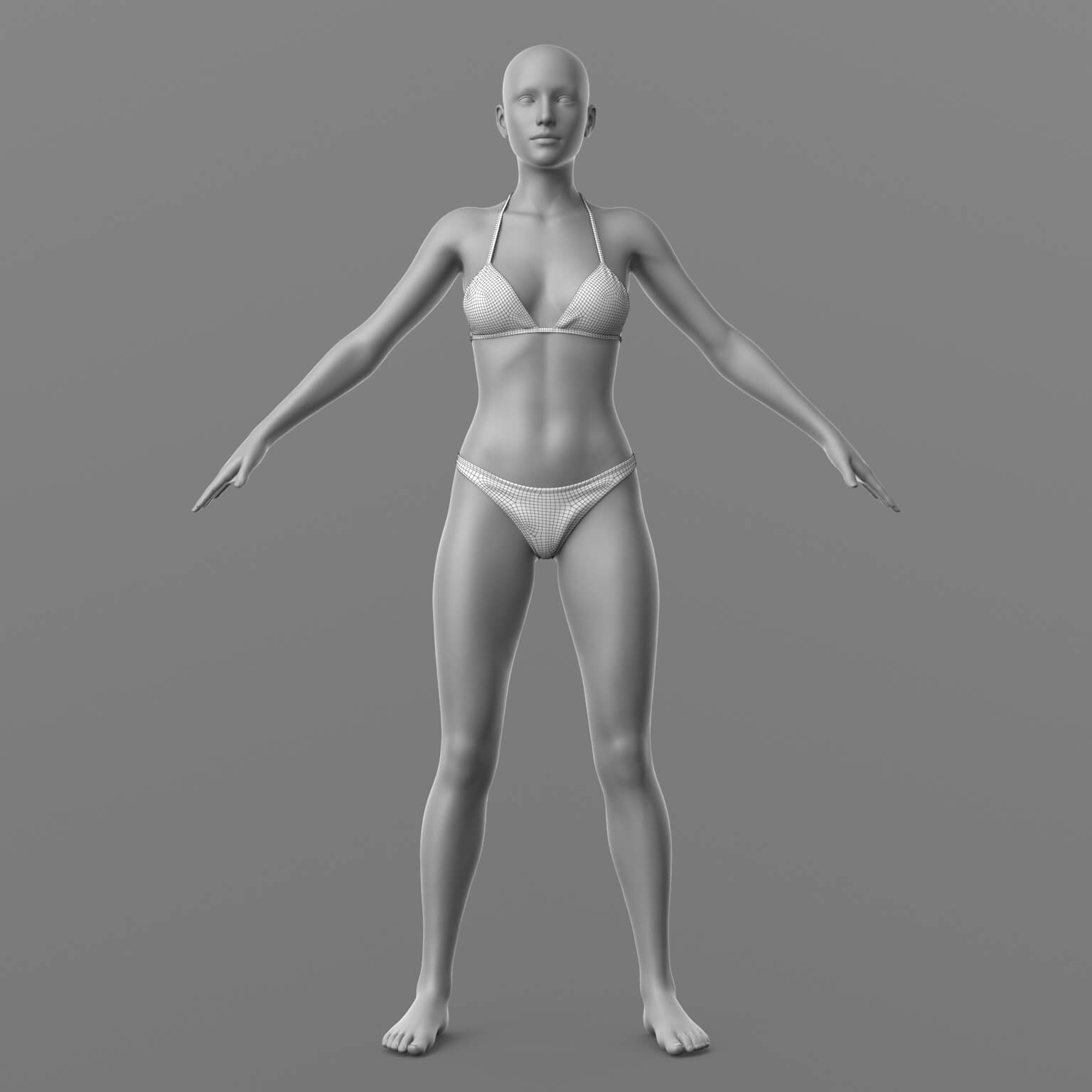 Bikini Swimsuit 3V 3D Model 3D Model