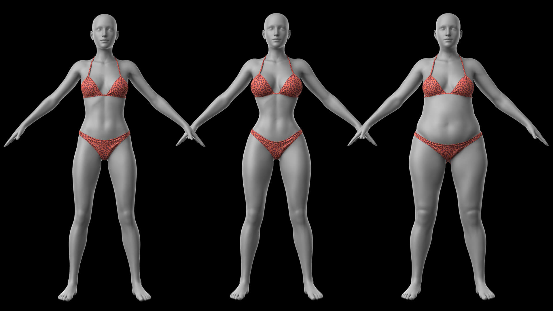 Bikini Swimsuit 3V 3D Model 3D Model