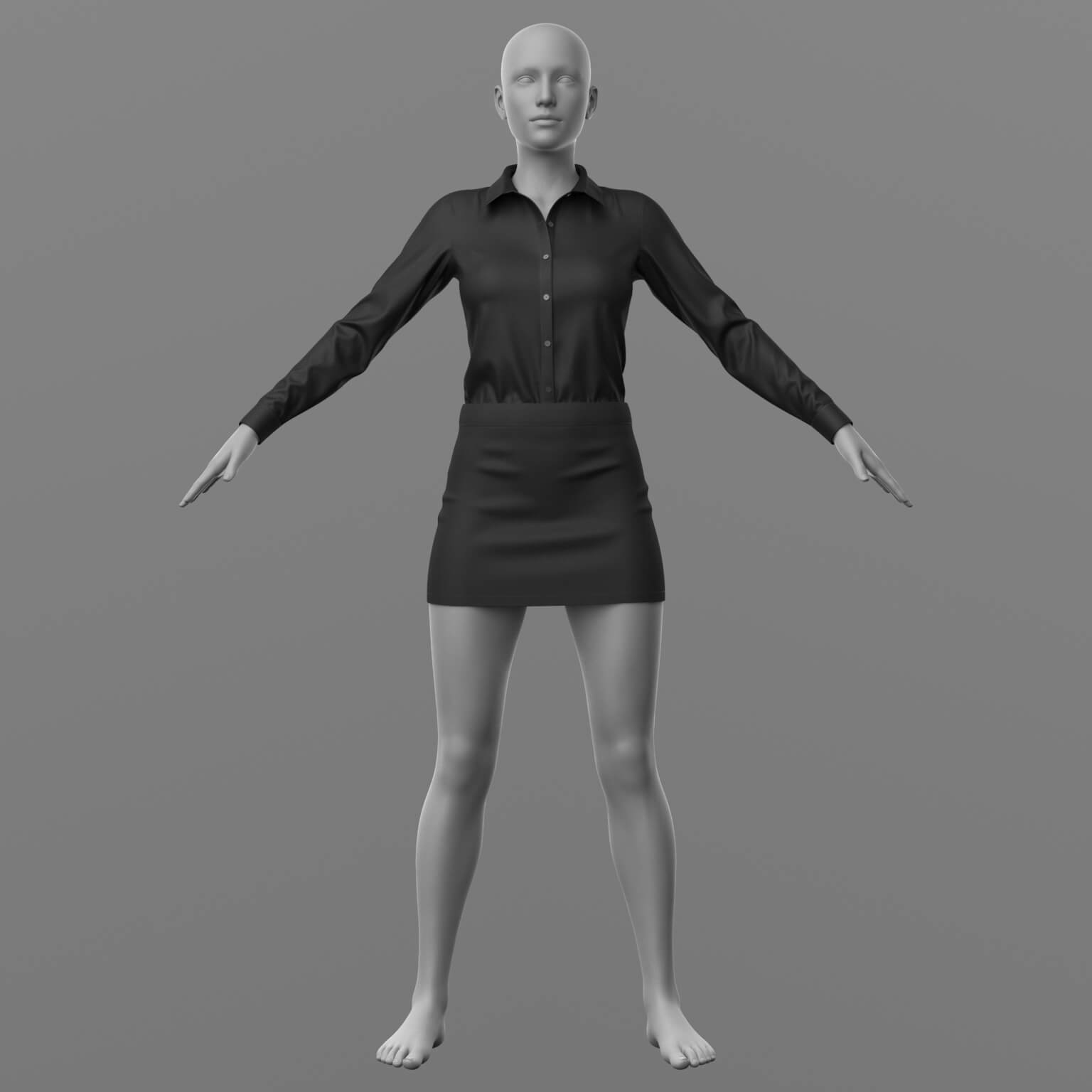 Blouse and Skirt G8 Female Daz Content
