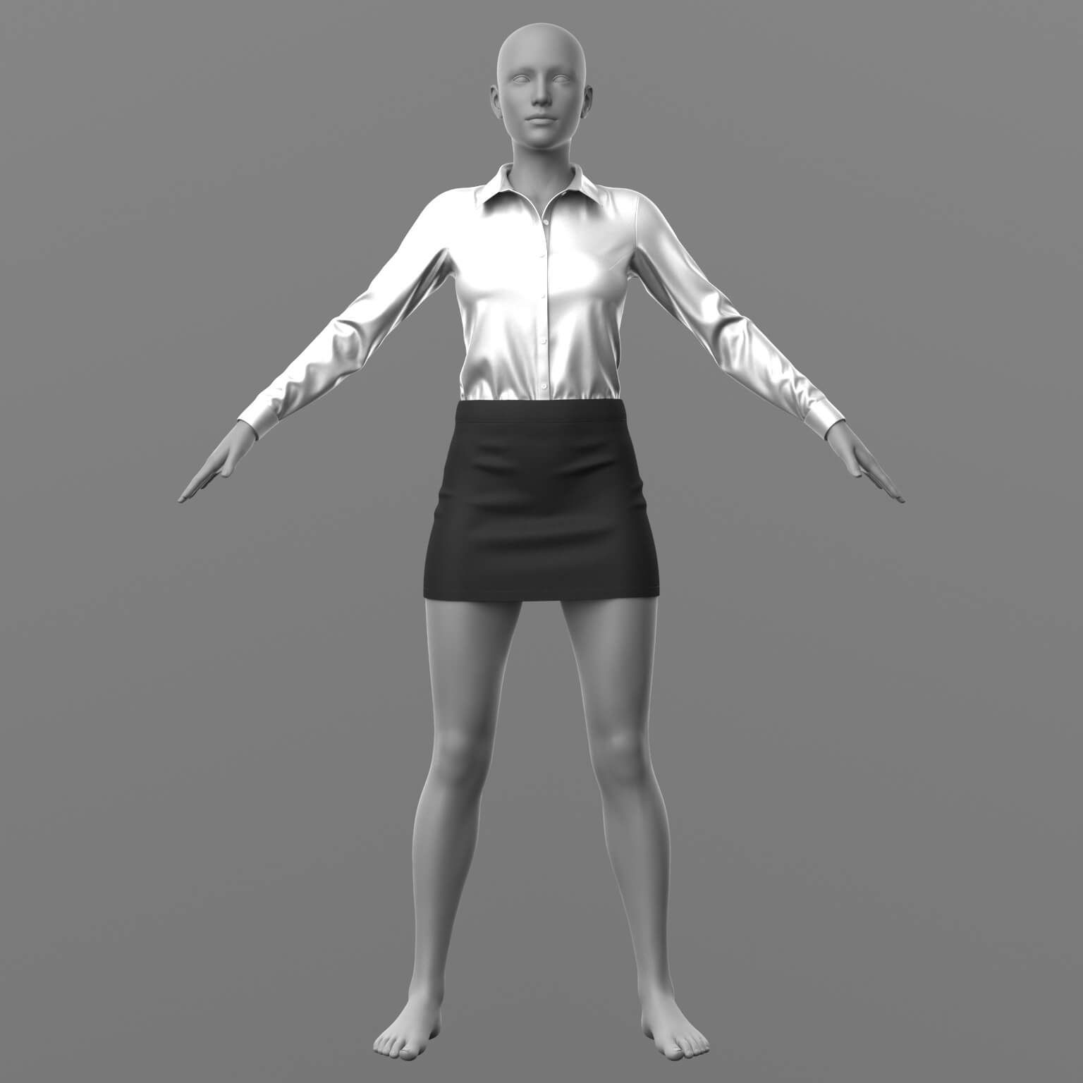 Blouse and Skirt G8 Female Daz Content