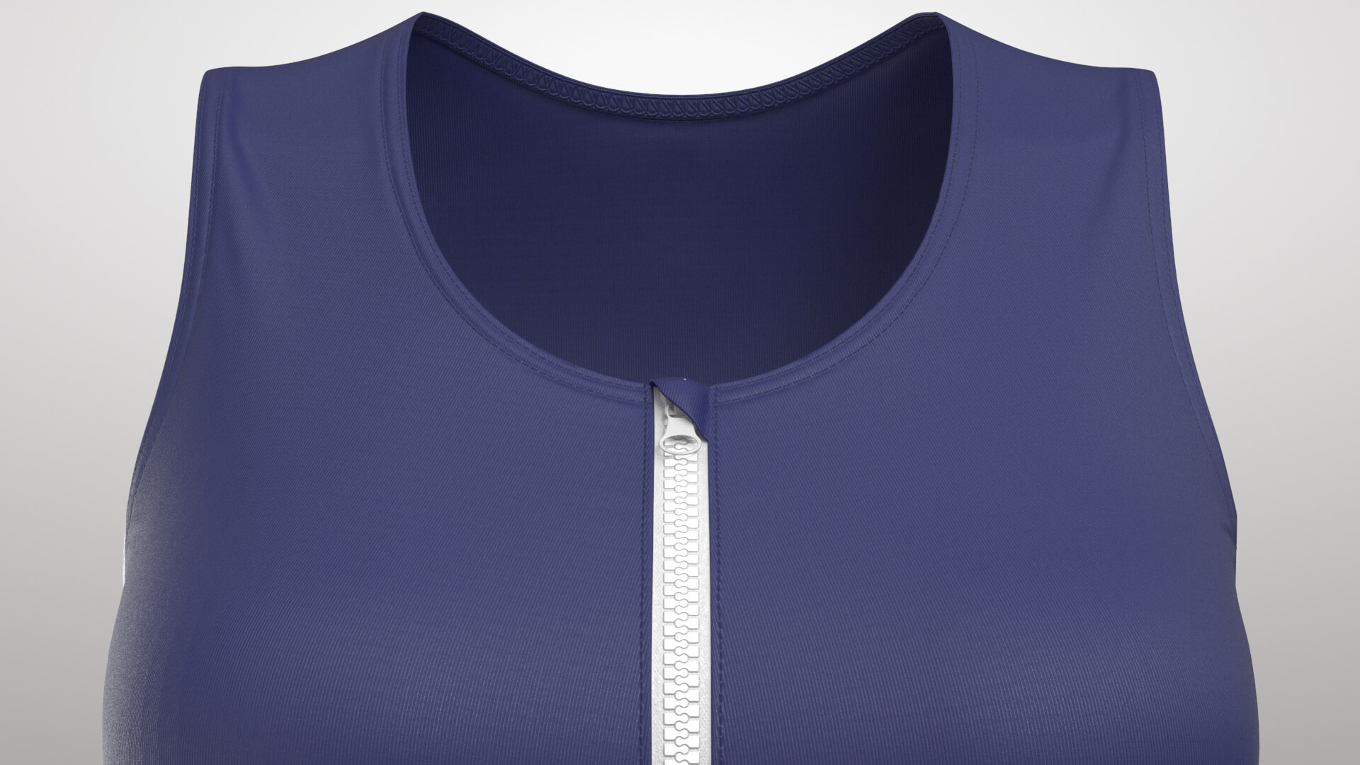 Blue Swimsuit with Zipper 3D Model