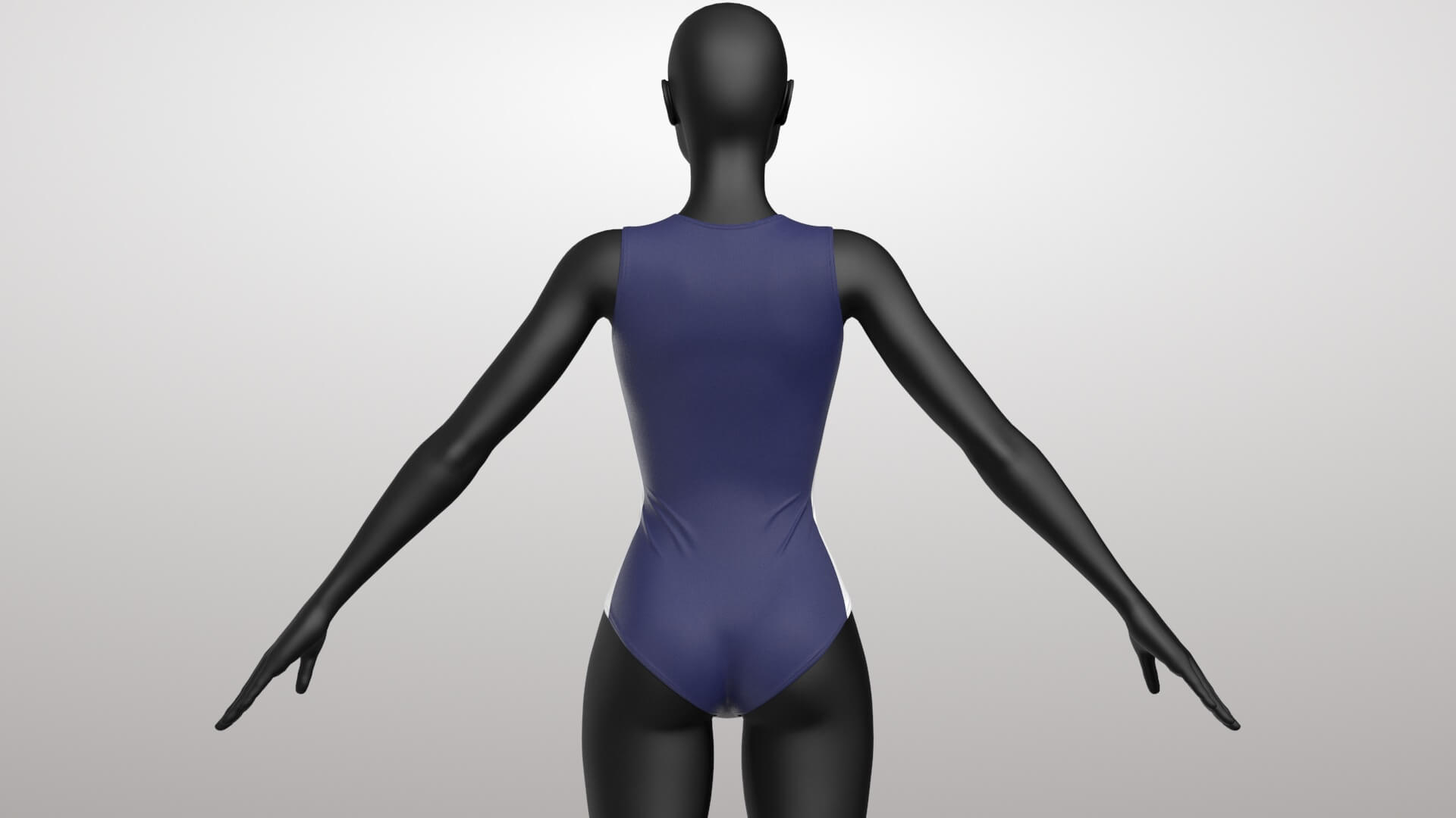 Blue Swimsuit with Zipper 3D Model