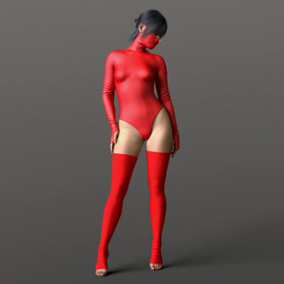 Bodysuit Mask and Stockings 02v G9