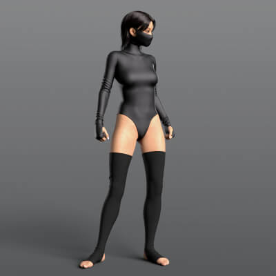 Bodysuit Mask and Stockings 02v G8F