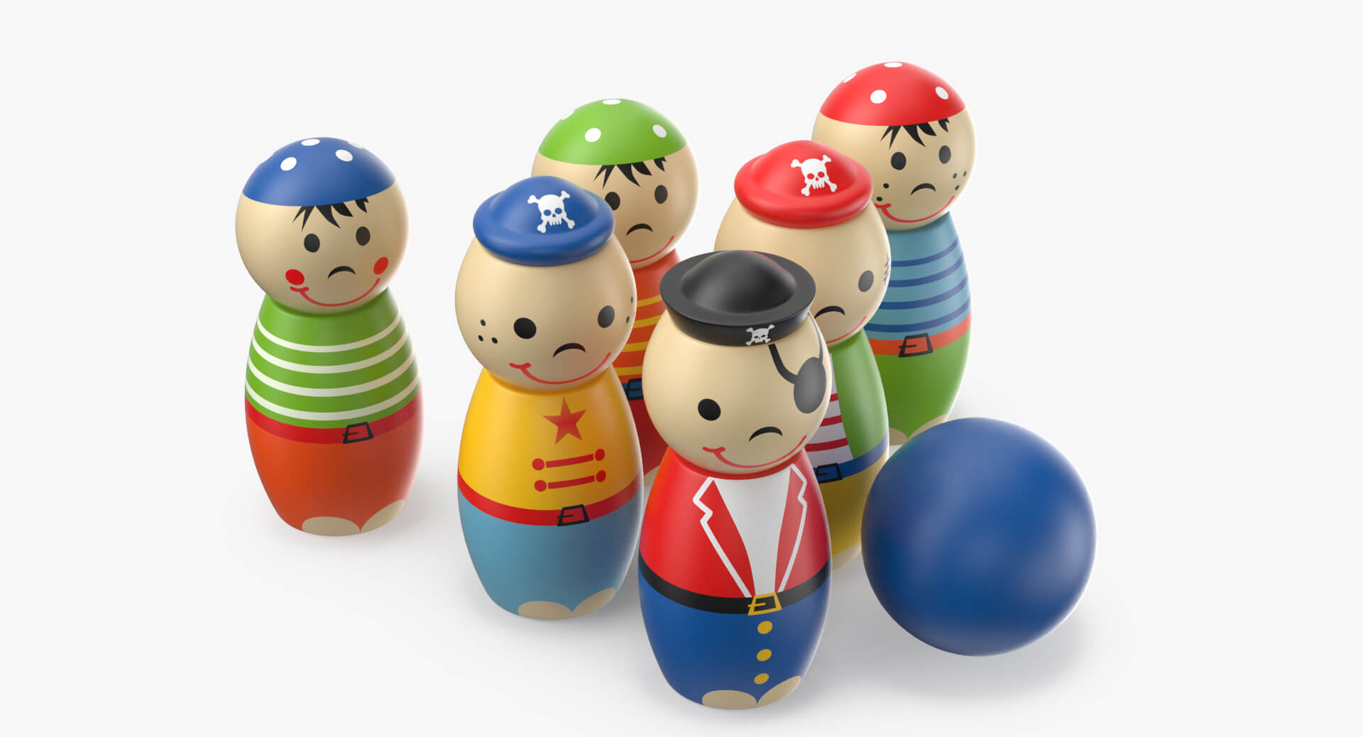 Bowling Pin Toy Pirates 3D Model
