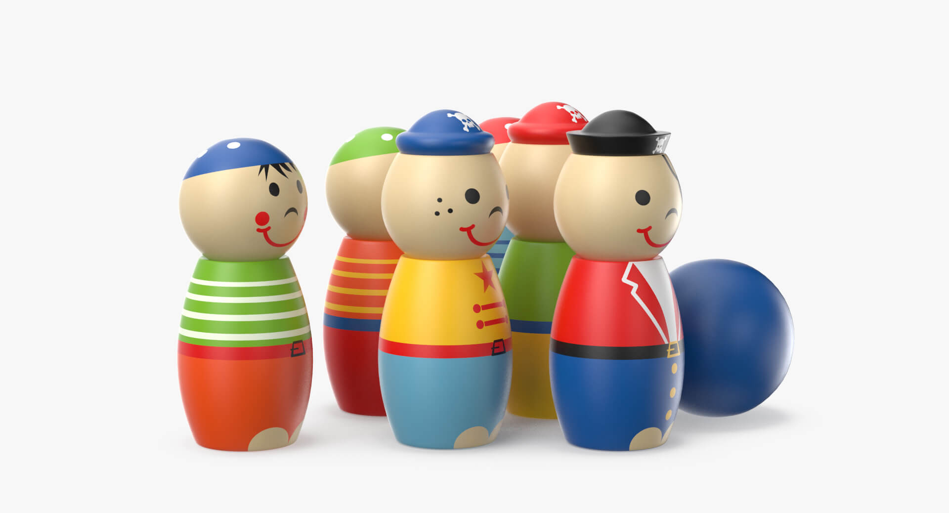 Bowling Pin Toy Pirates 3D Model