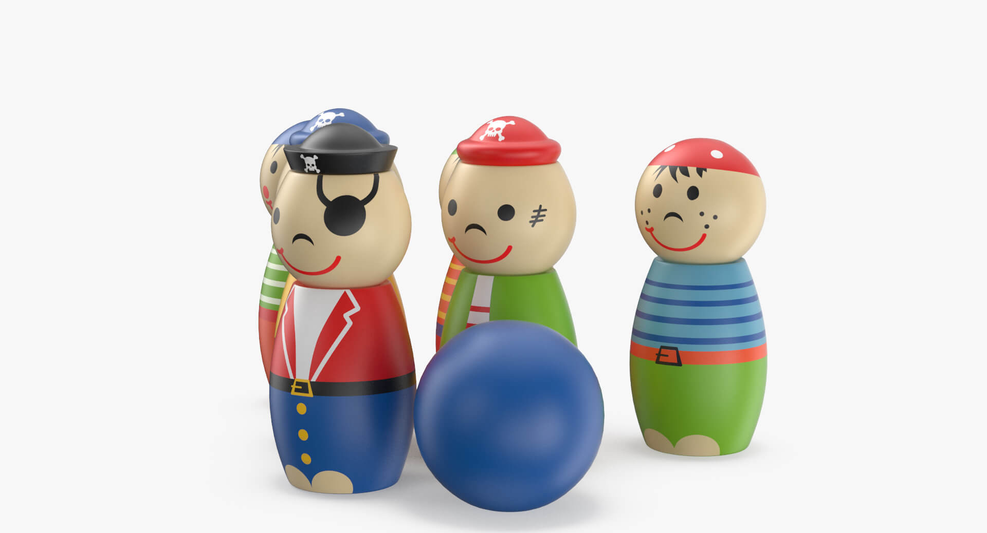 Bowling Pin Toy Pirates 3D Model