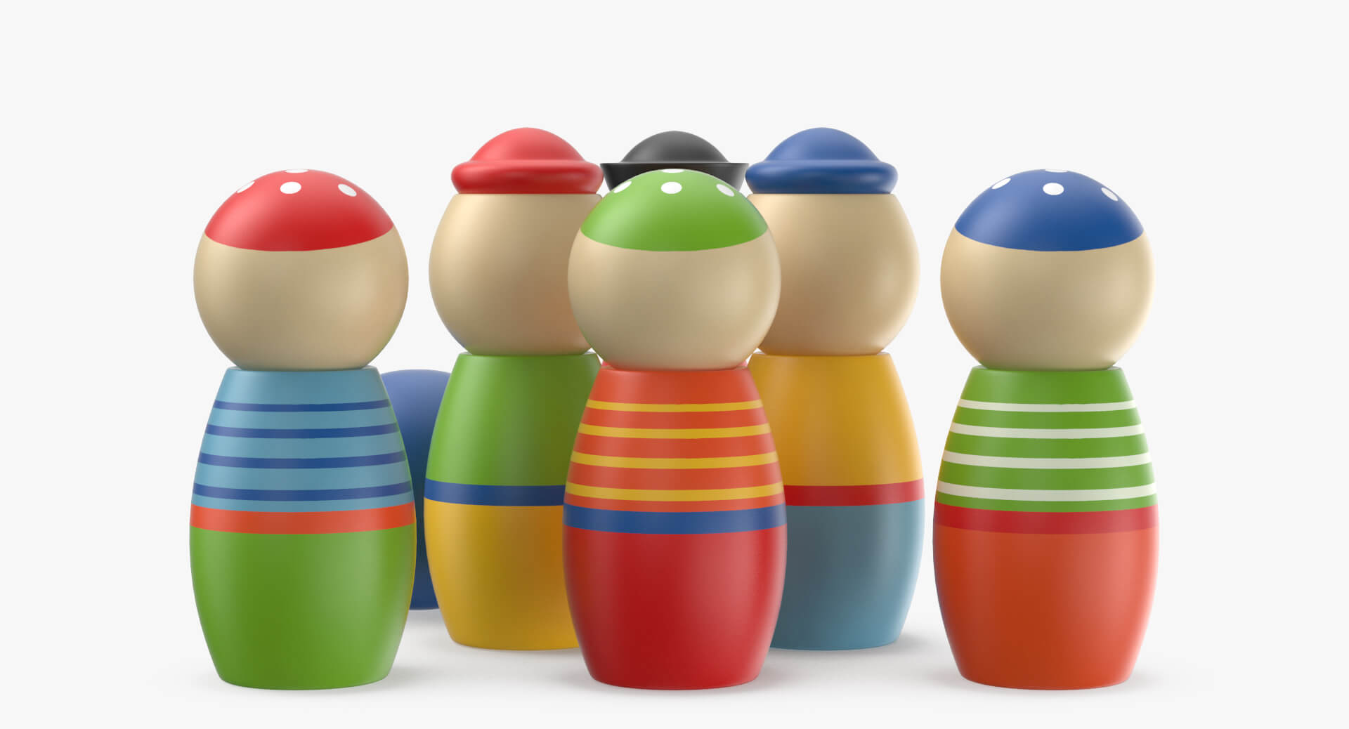 Bowling Pin Toy Pirates 3D Model
