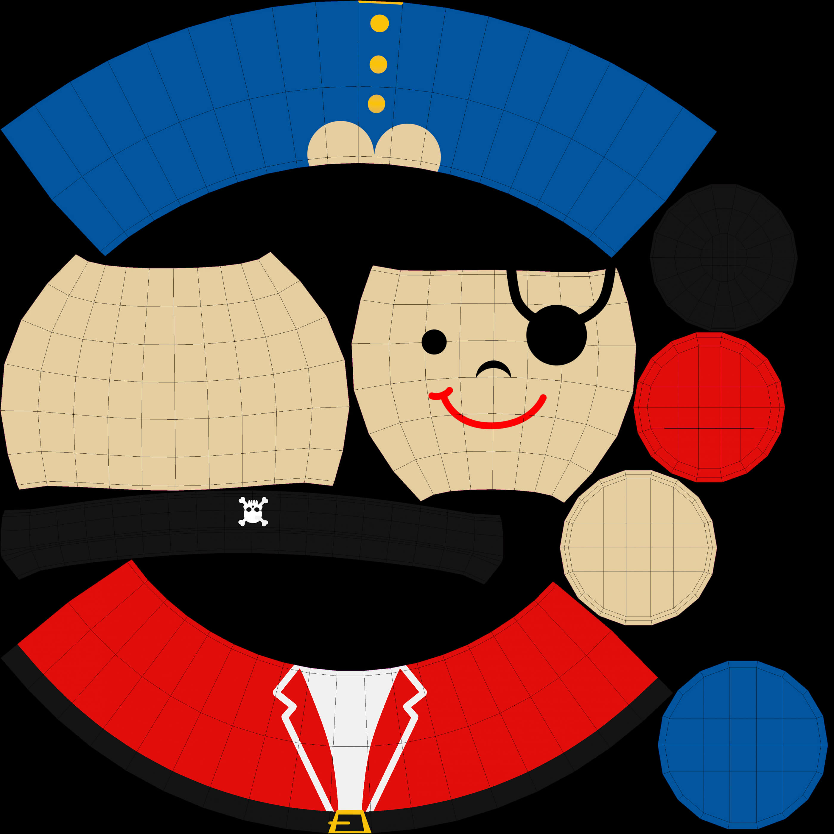 Bowling Pin Toy Pirates 3D Model