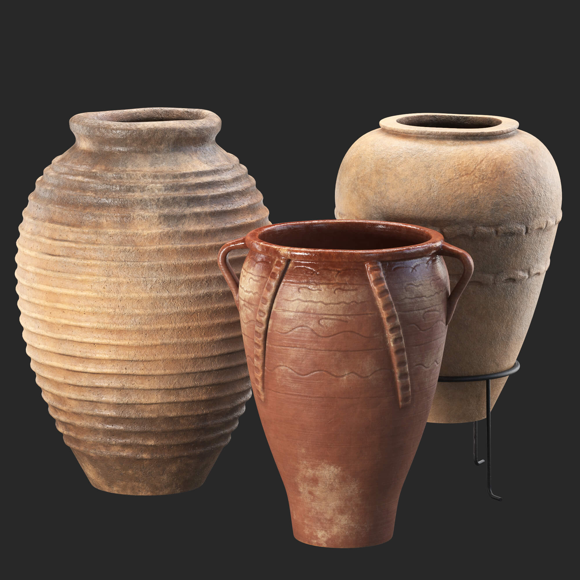 Clay Pots 3 in 1 Props Daz Daz Content