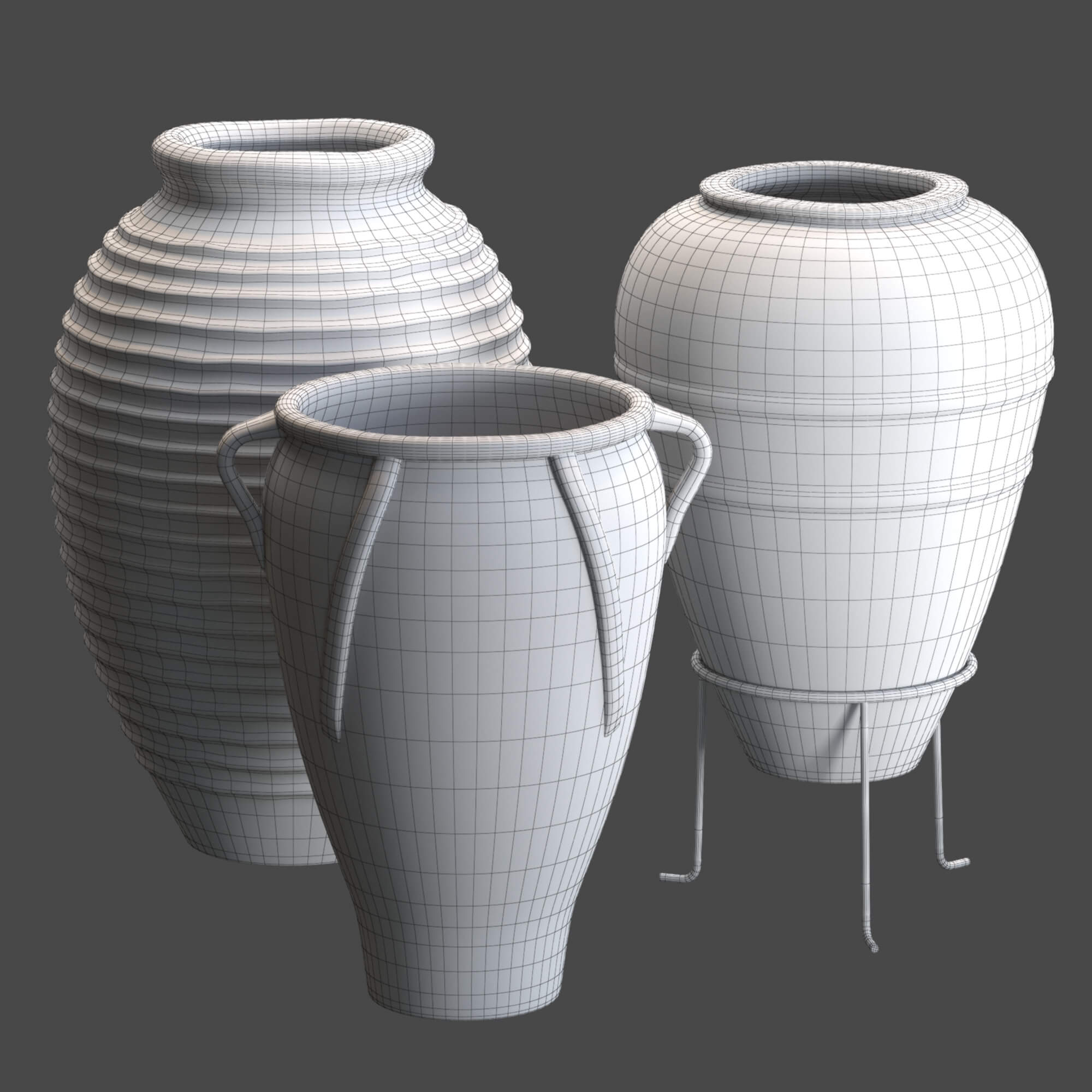 Clay Pots 3 in 1 Props Daz Daz Content