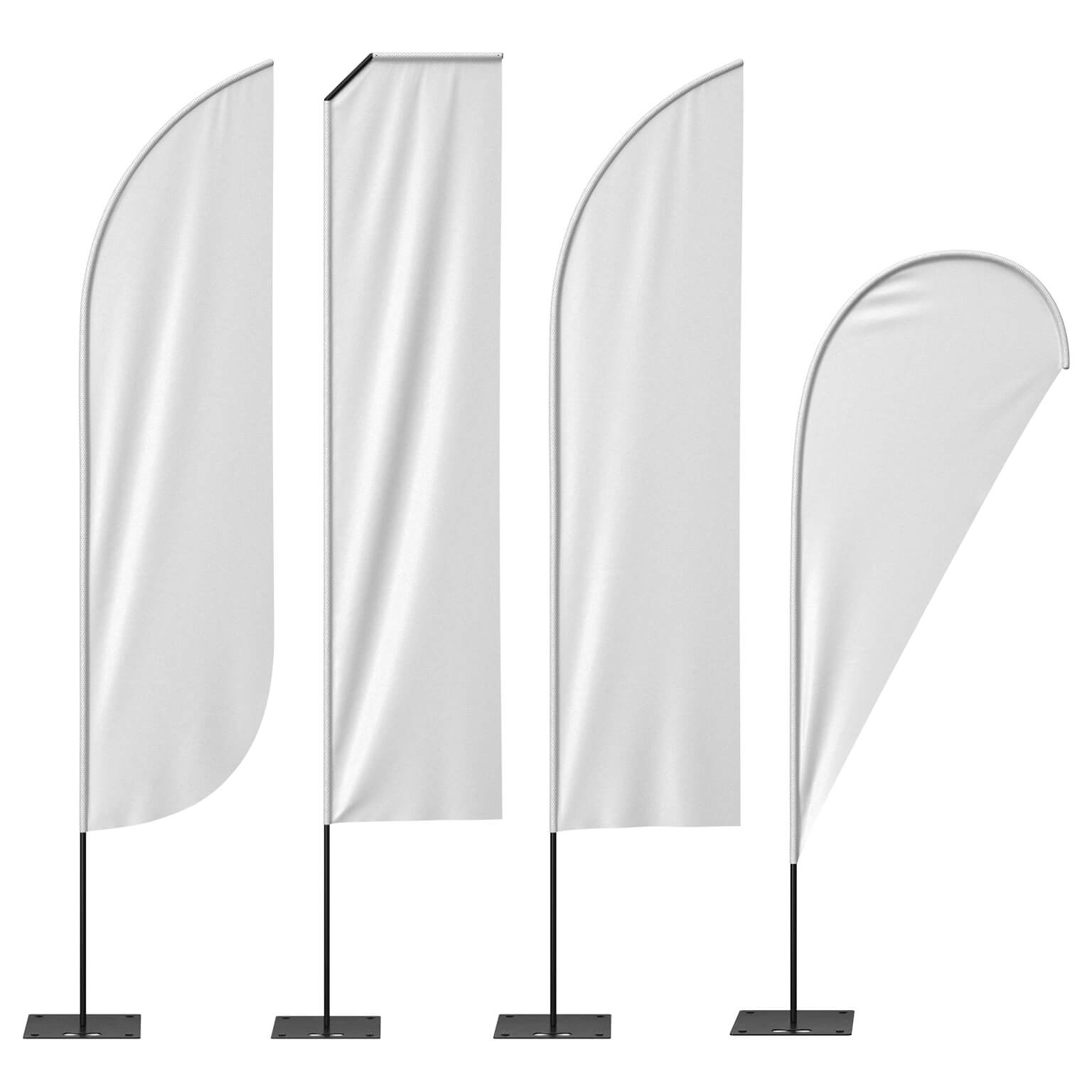 Collection Banners 4 in 1 3D Model 3D Model
