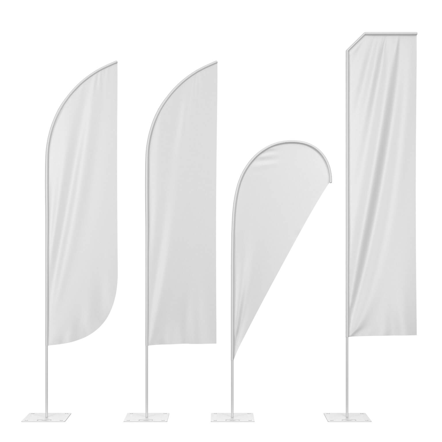Collection Banners 4 in 1 3D Model 3D Model