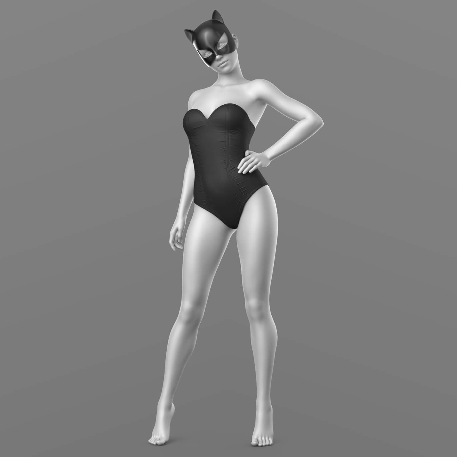 Corset 02v and Cat Mask G8F Daz Content